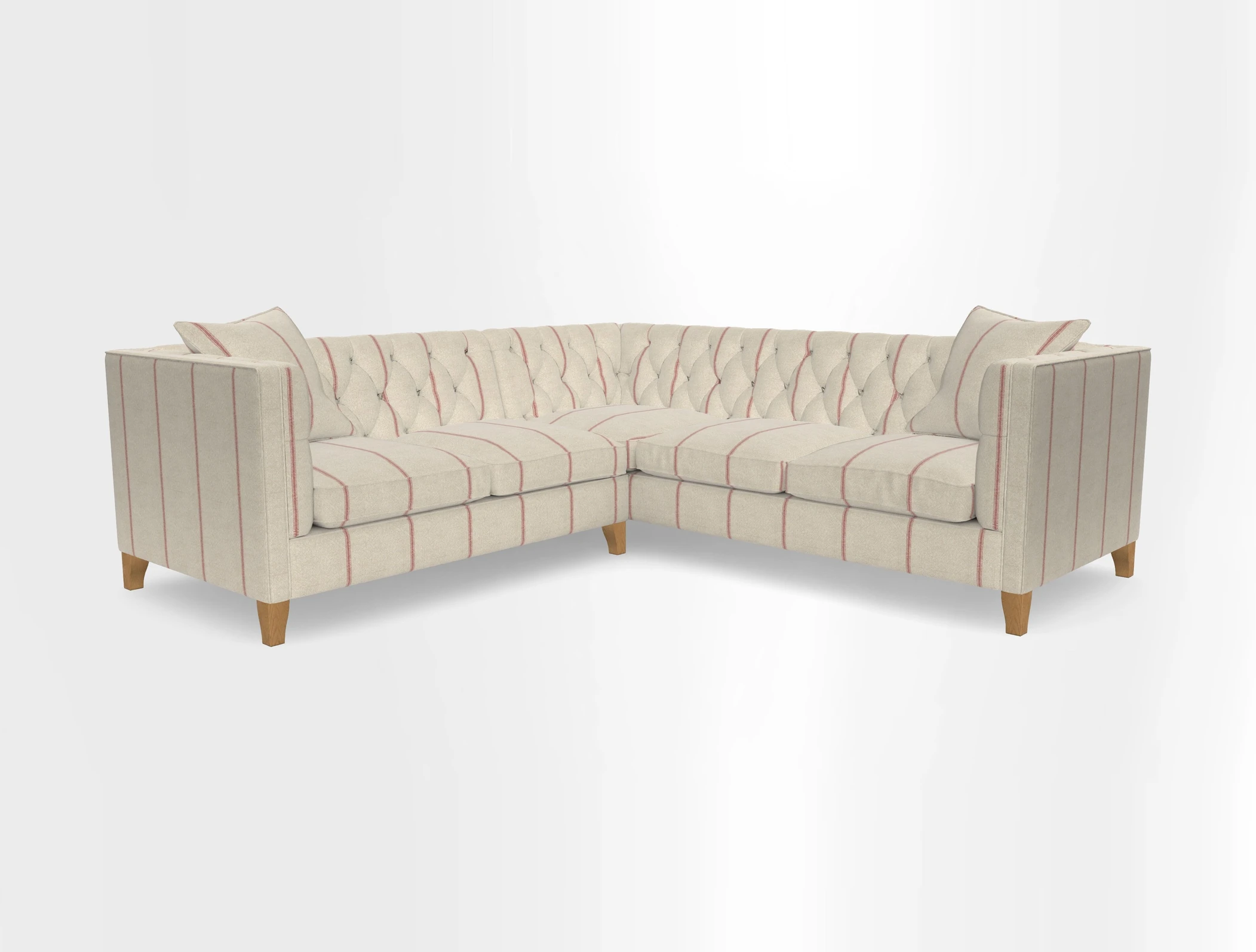 Haresfield Corner Sofa in Two Tone Plain Biscuit