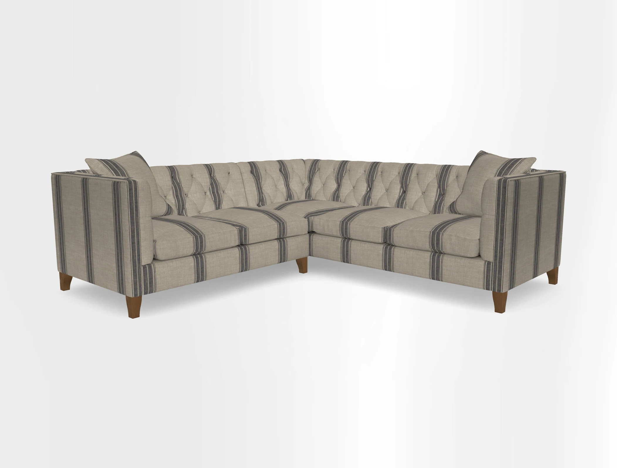 Haresfield Corner Sofa in Two Tone Plain Biscuit