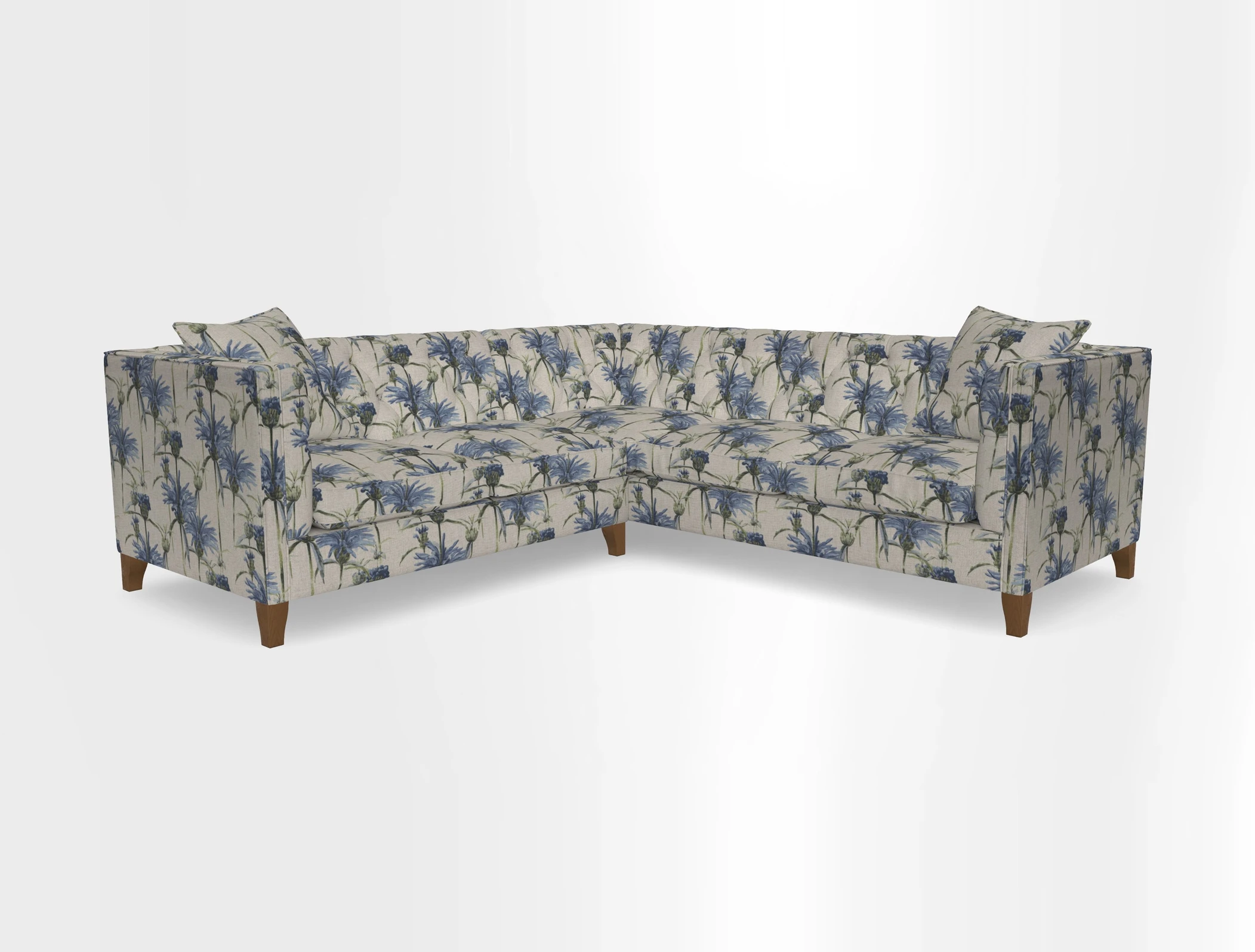 Haresfield Corner Sofa in Two Tone Plain Biscuit