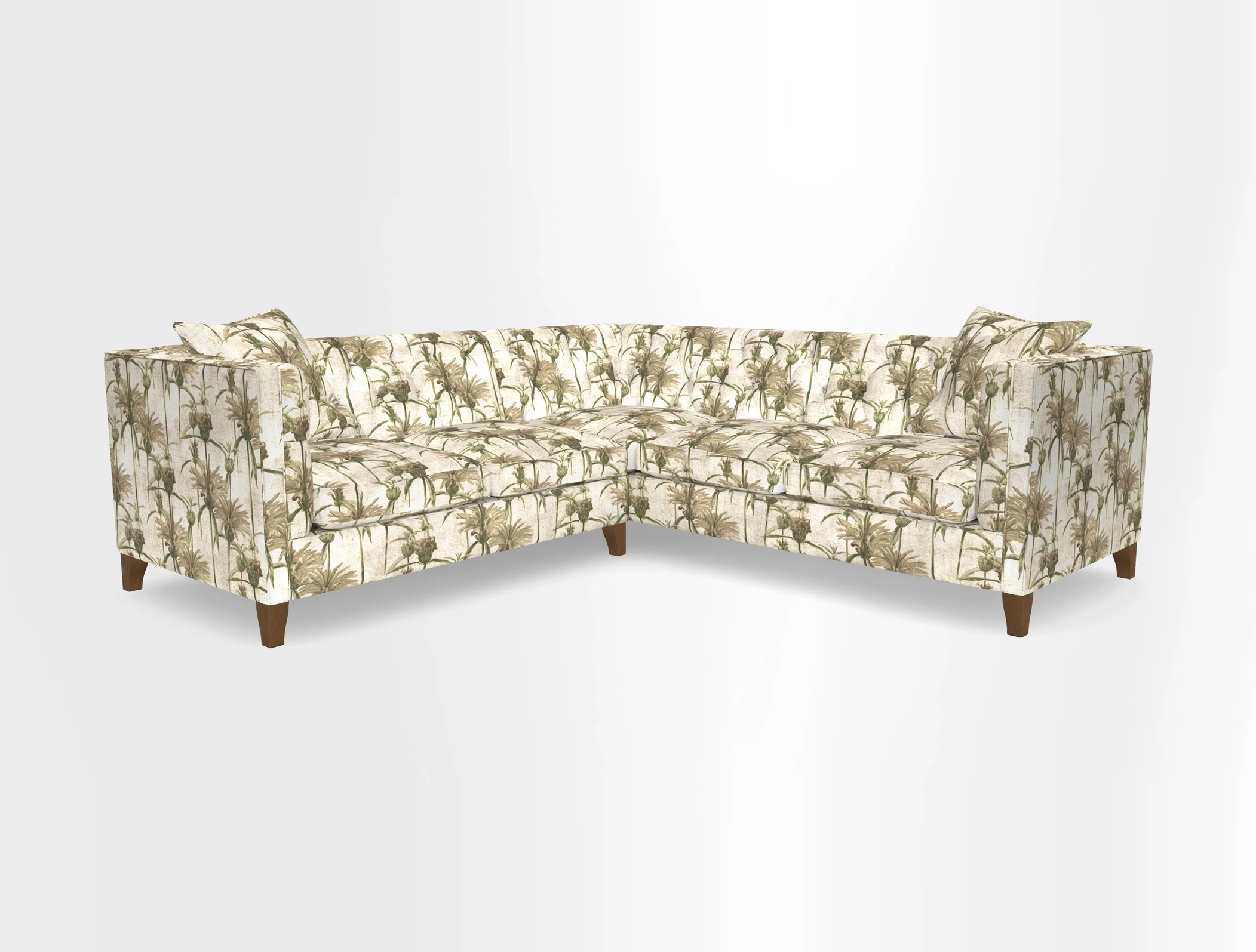 Haresfield Corner Sofa in Two Tone Plain Biscuit