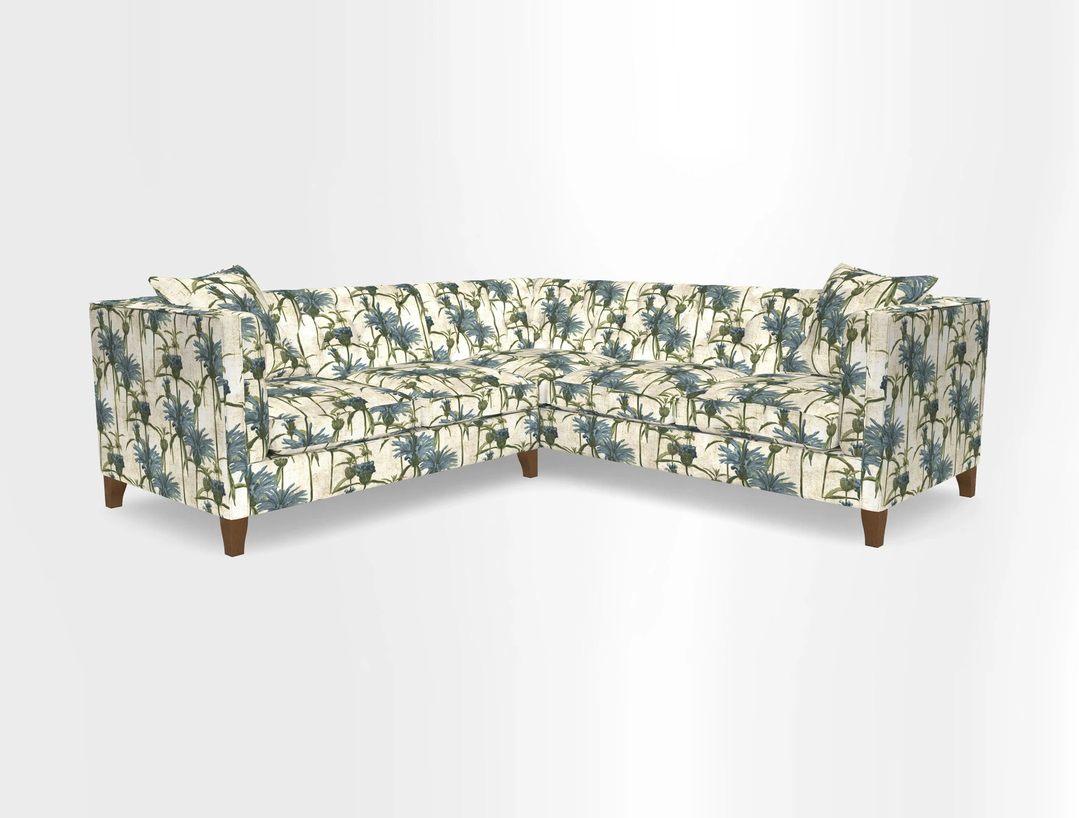 Haresfield Corner Sofa in Two Tone Plain Biscuit