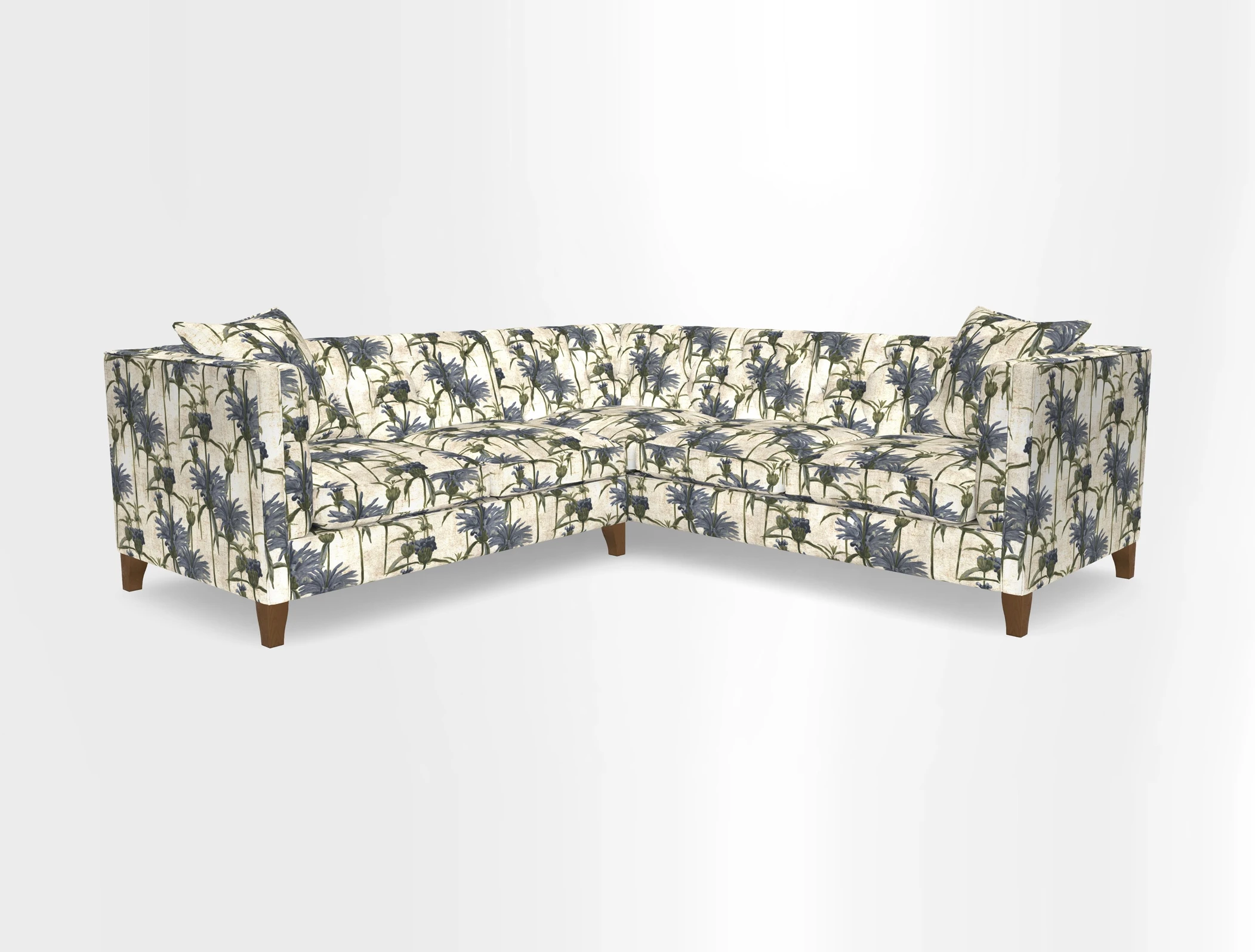 Haresfield Corner Sofa in Two Tone Plain Biscuit