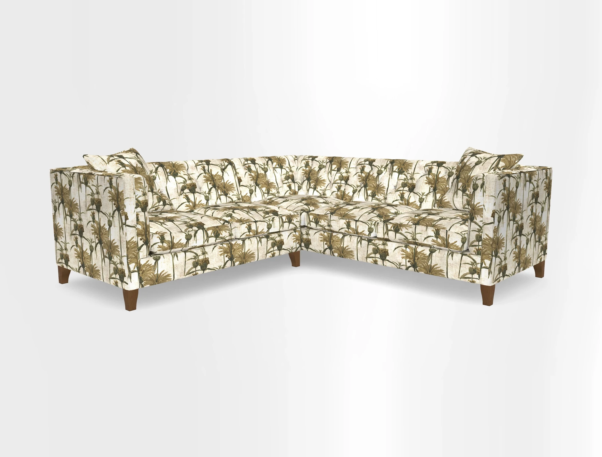 Haresfield Corner Sofa in Two Tone Plain Biscuit