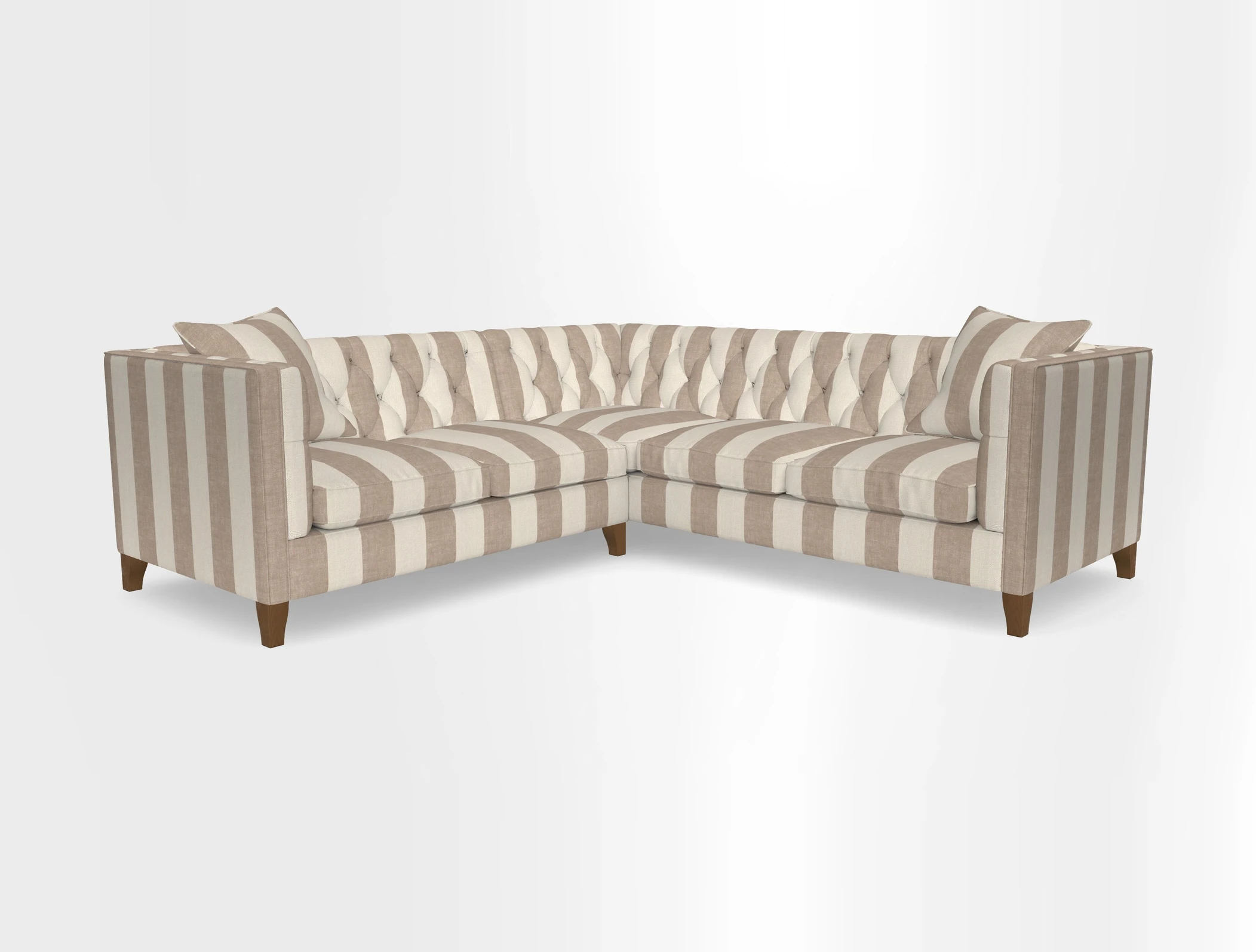 Haresfield Corner Sofa in Two Tone Plain Biscuit