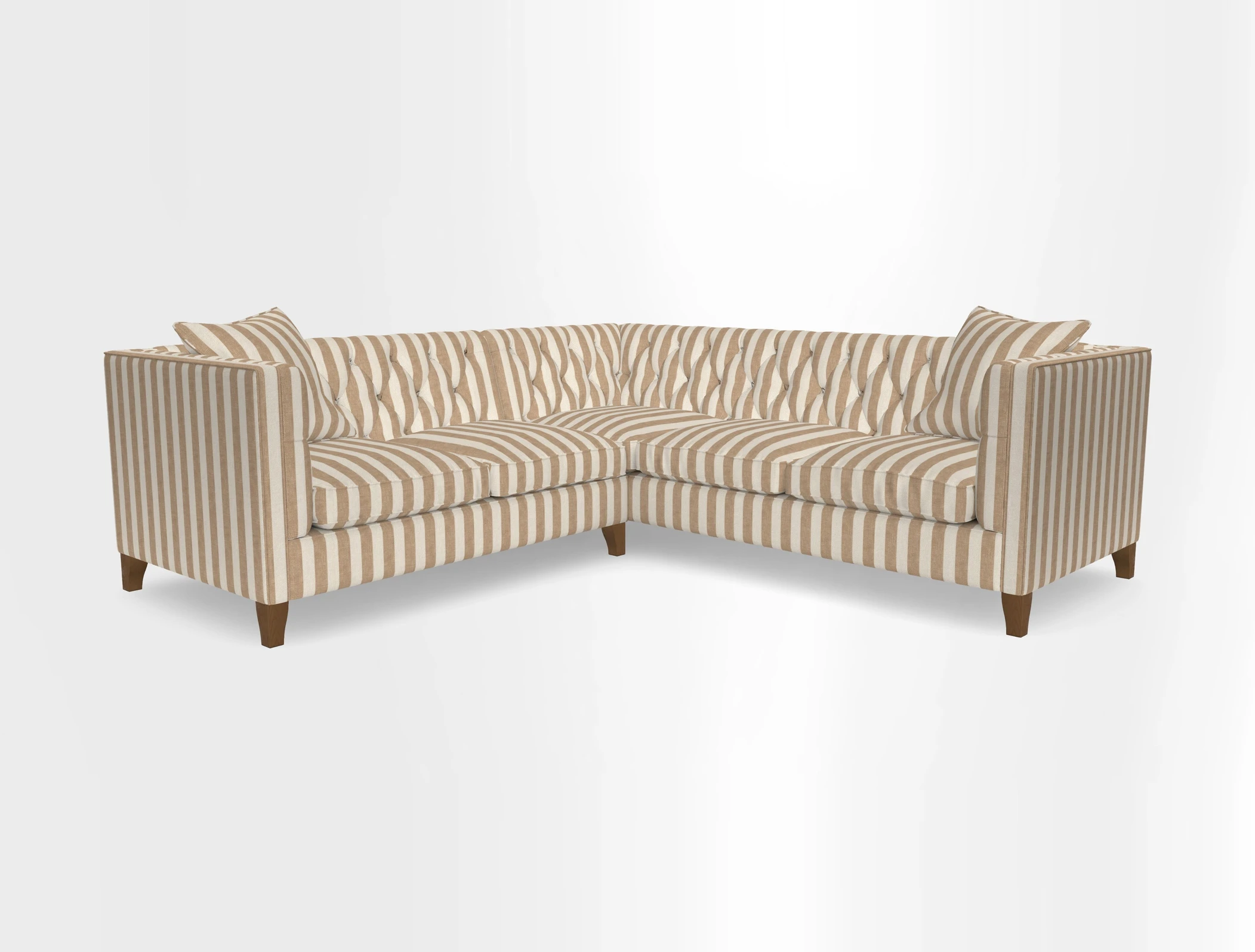 Haresfield Corner Sofa in Two Tone Plain Biscuit