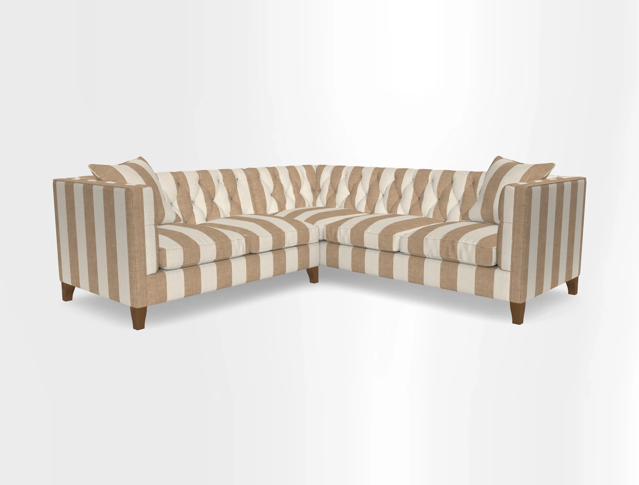 Haresfield Corner Sofa in Two Tone Plain Biscuit