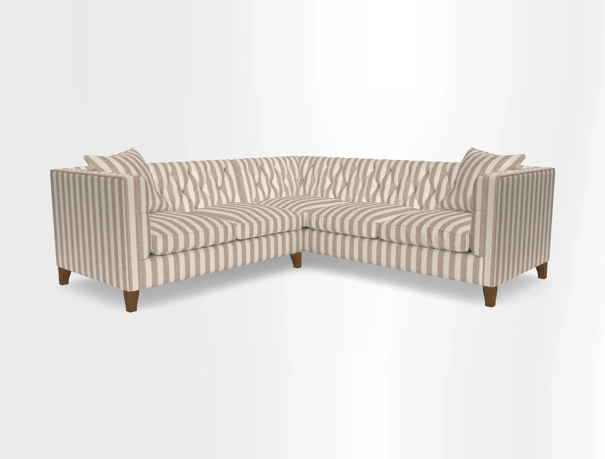 Haresfield Corner Sofa in Two Tone Plain Biscuit