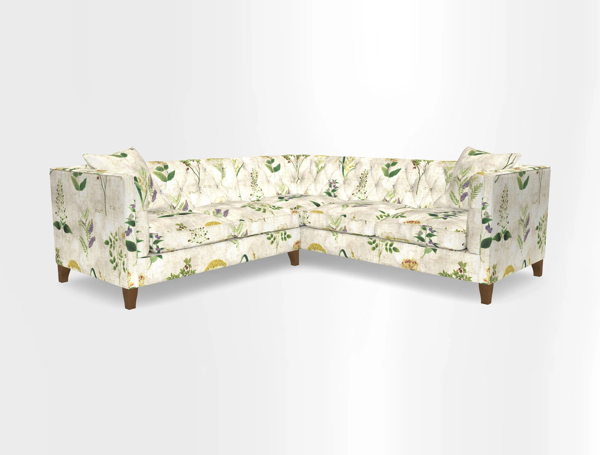 Haresfield Corner Sofa in Two Tone Plain Biscuit