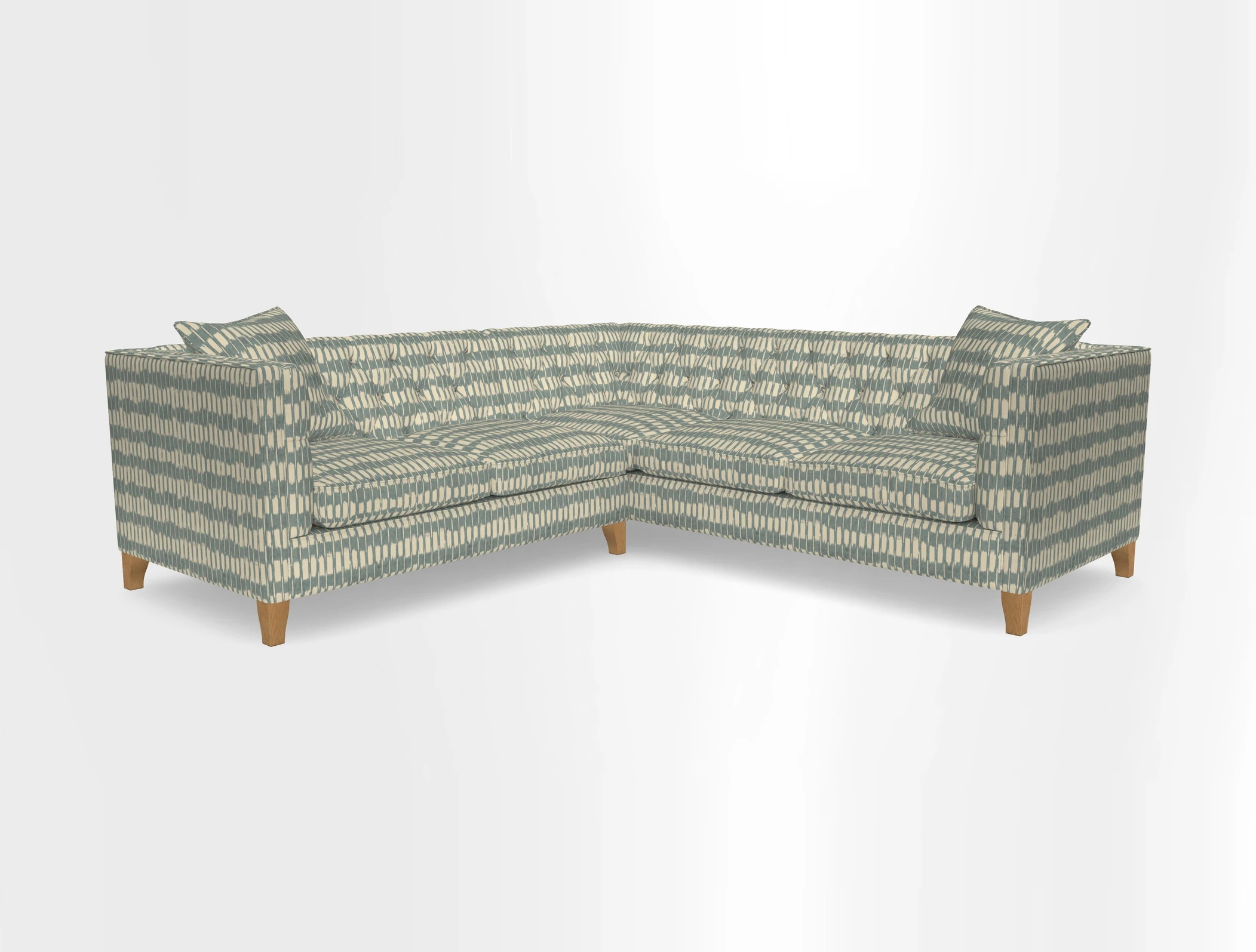 Haresfield Corner Sofa in Two Tone Plain Biscuit