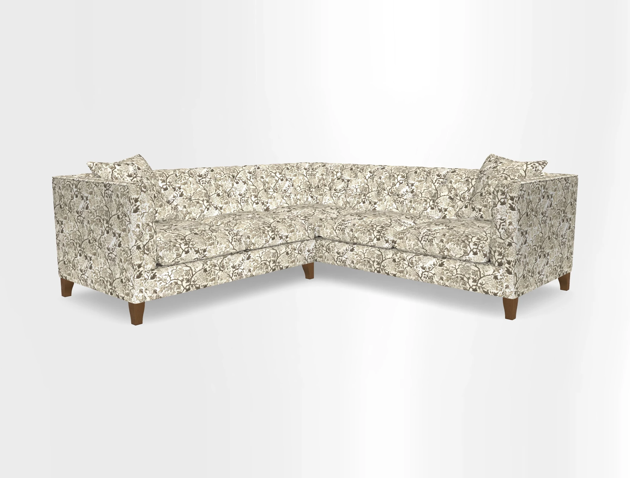Haresfield Corner Sofa in Two Tone Plain Biscuit