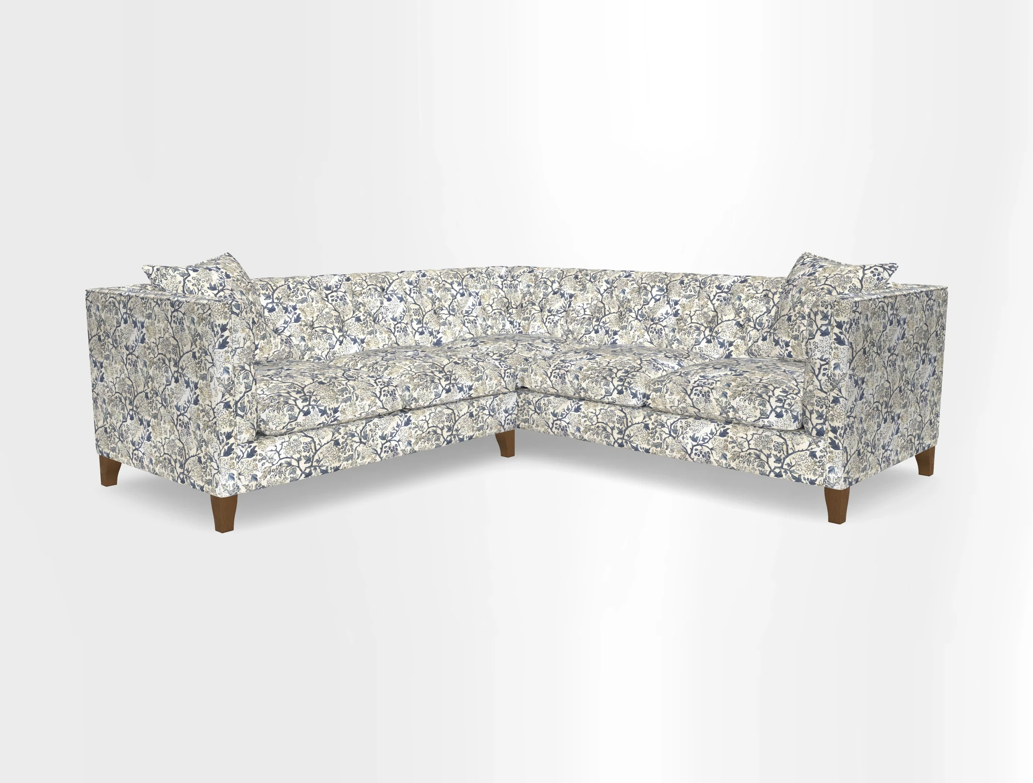 Haresfield Corner Sofa in Two Tone Plain Biscuit