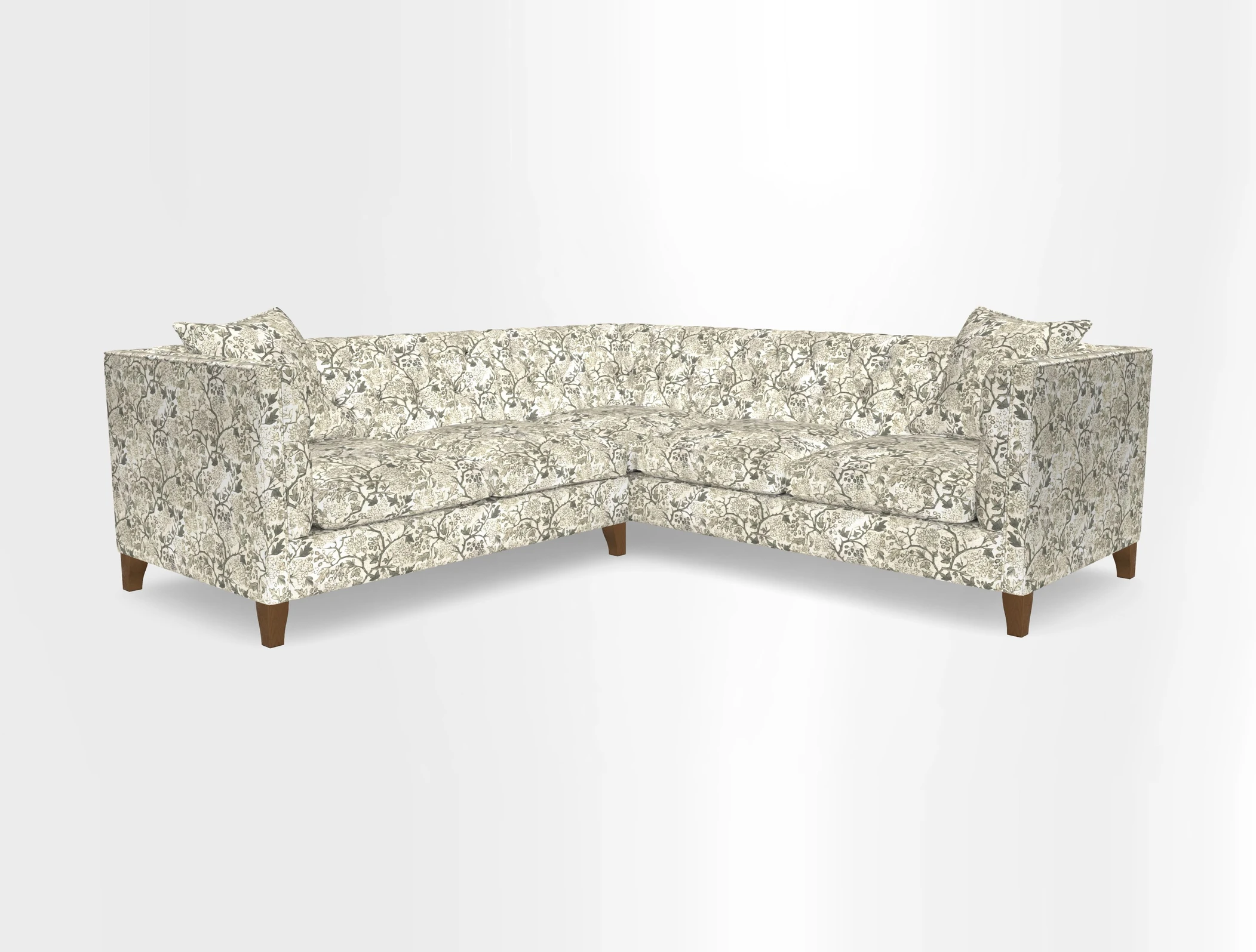 Haresfield Corner Sofa in Two Tone Plain Biscuit