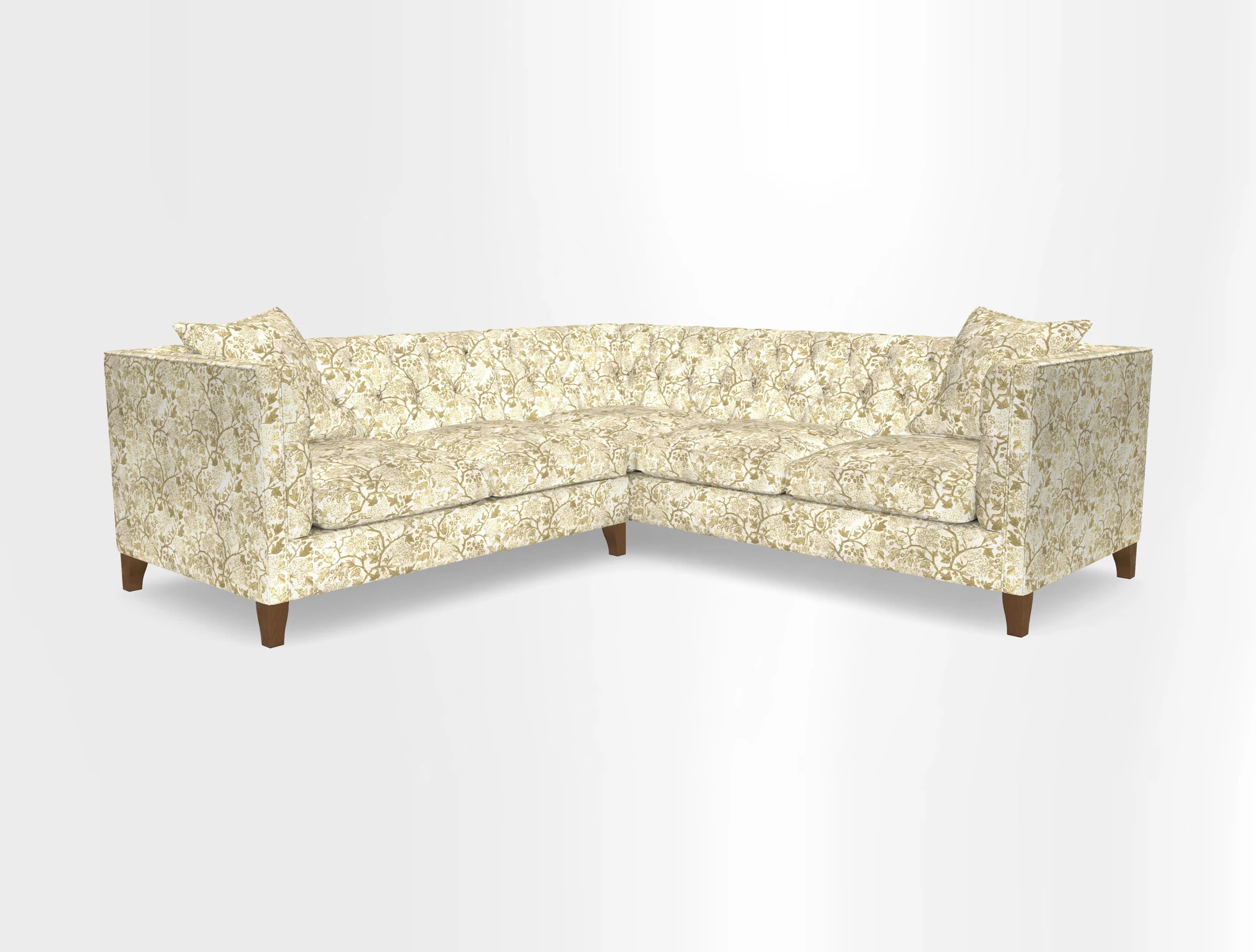 Haresfield Corner Sofa in Two Tone Plain Biscuit
