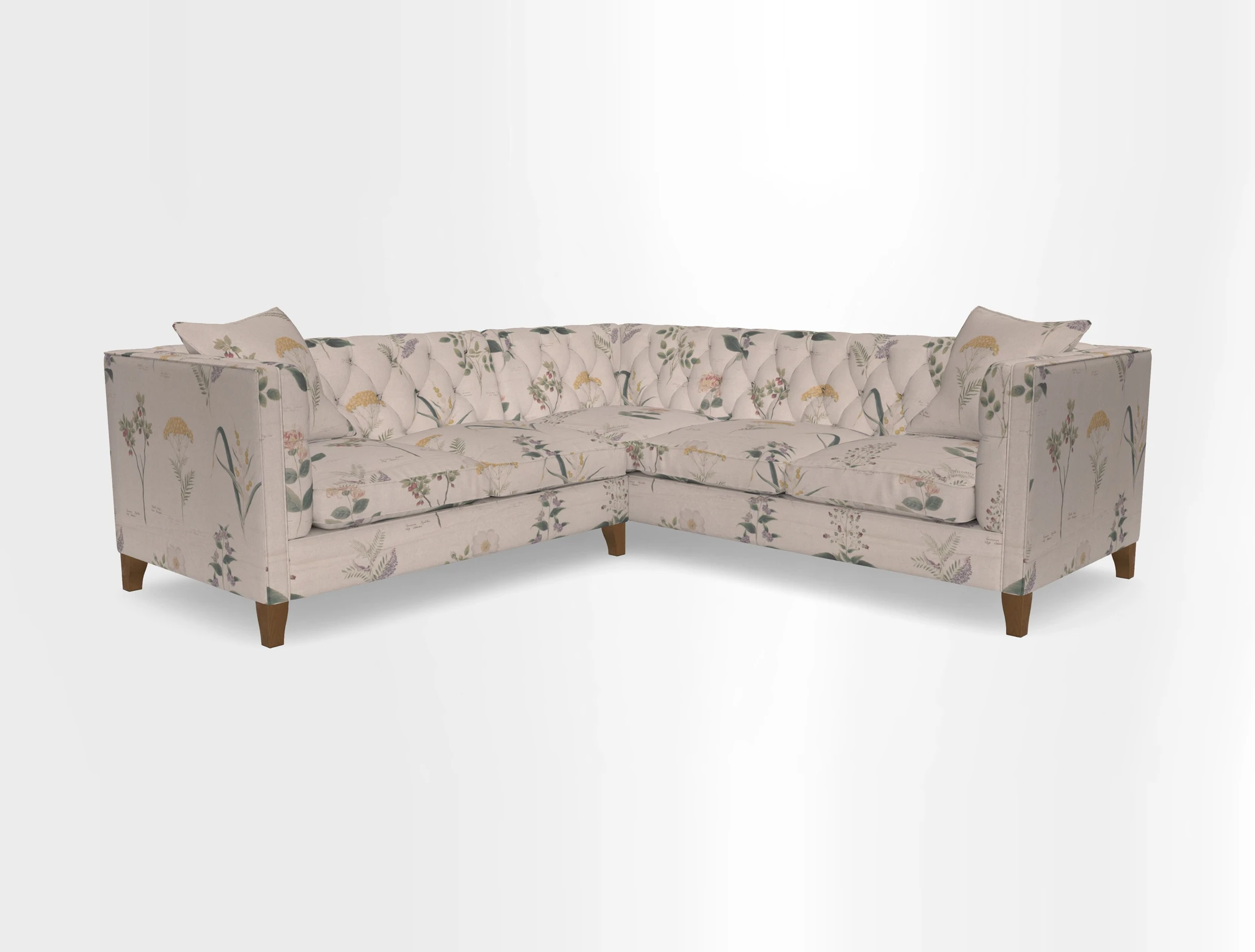 Haresfield Corner Sofa in Two Tone Plain Biscuit