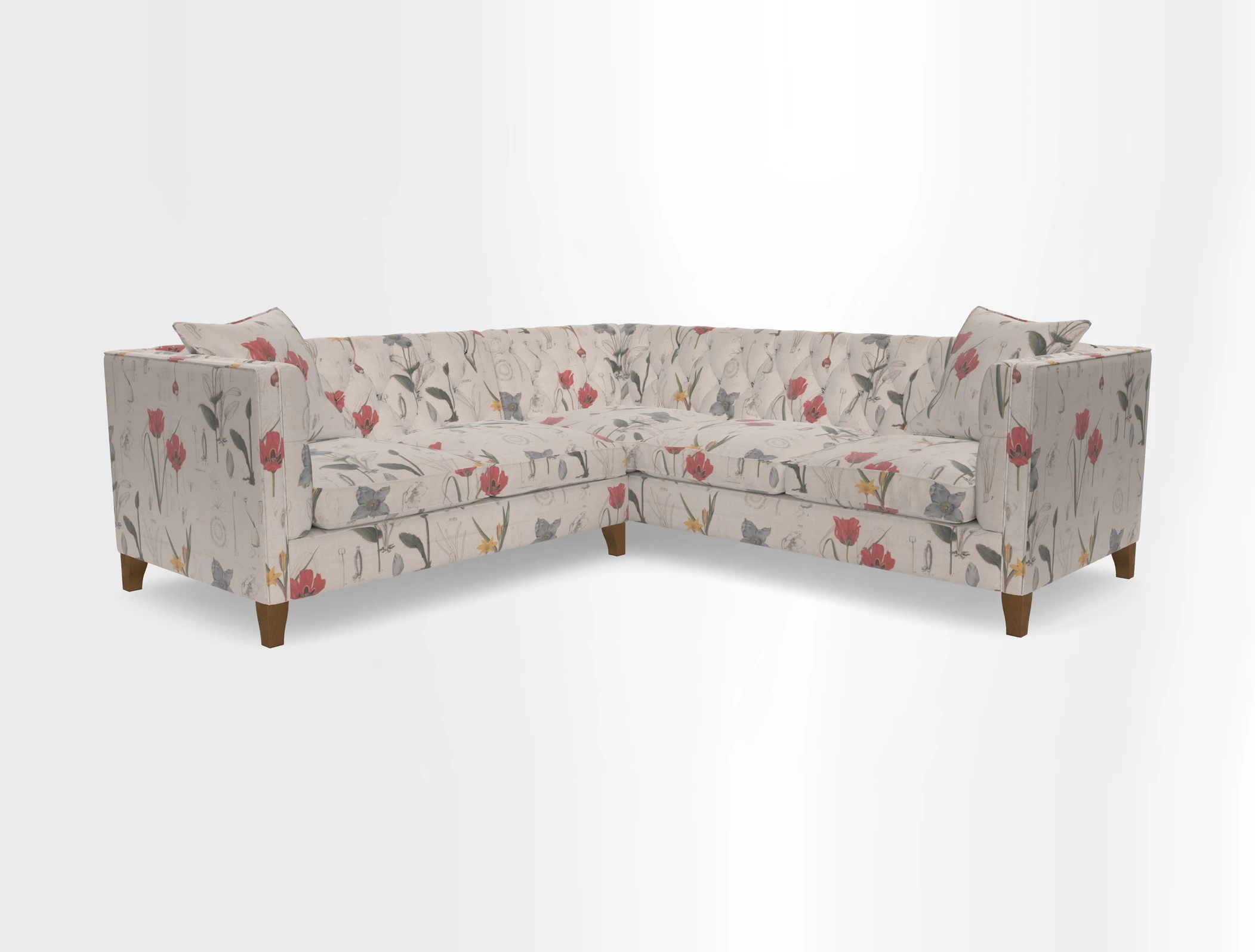 Haresfield Corner Sofa in Two Tone Plain Biscuit