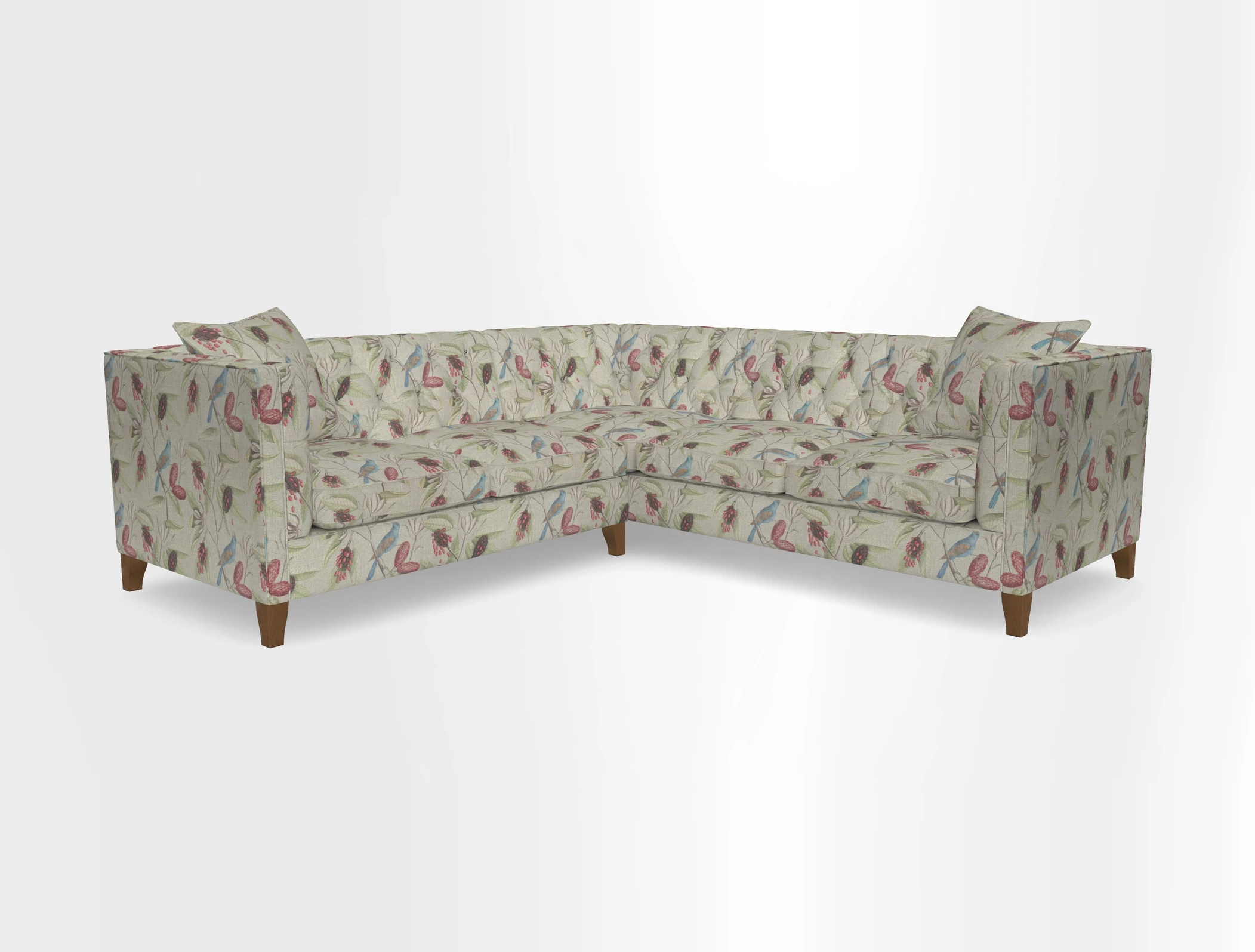 Haresfield Corner Sofa in Two Tone Plain Biscuit