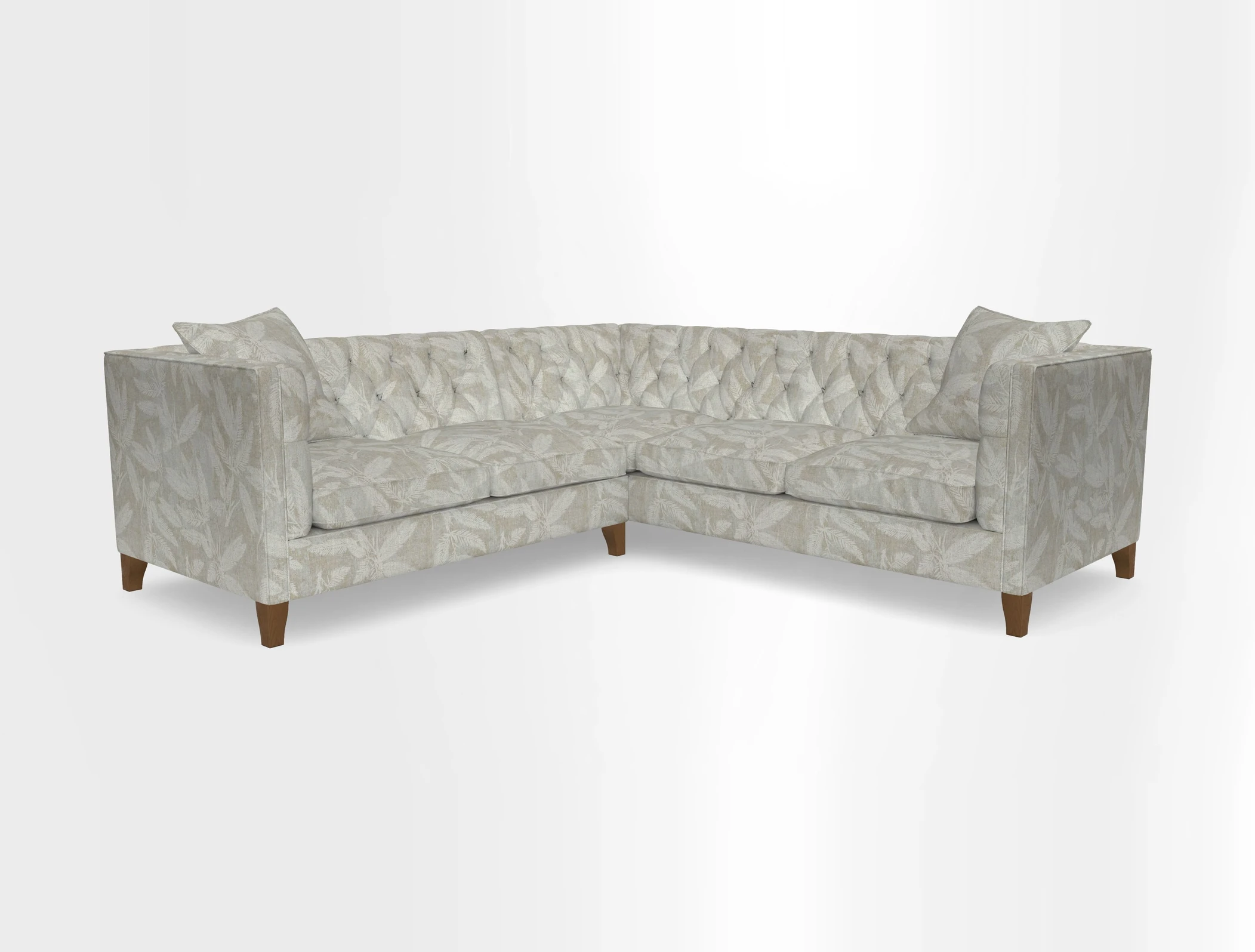 Haresfield Corner Sofa in Two Tone Plain Biscuit