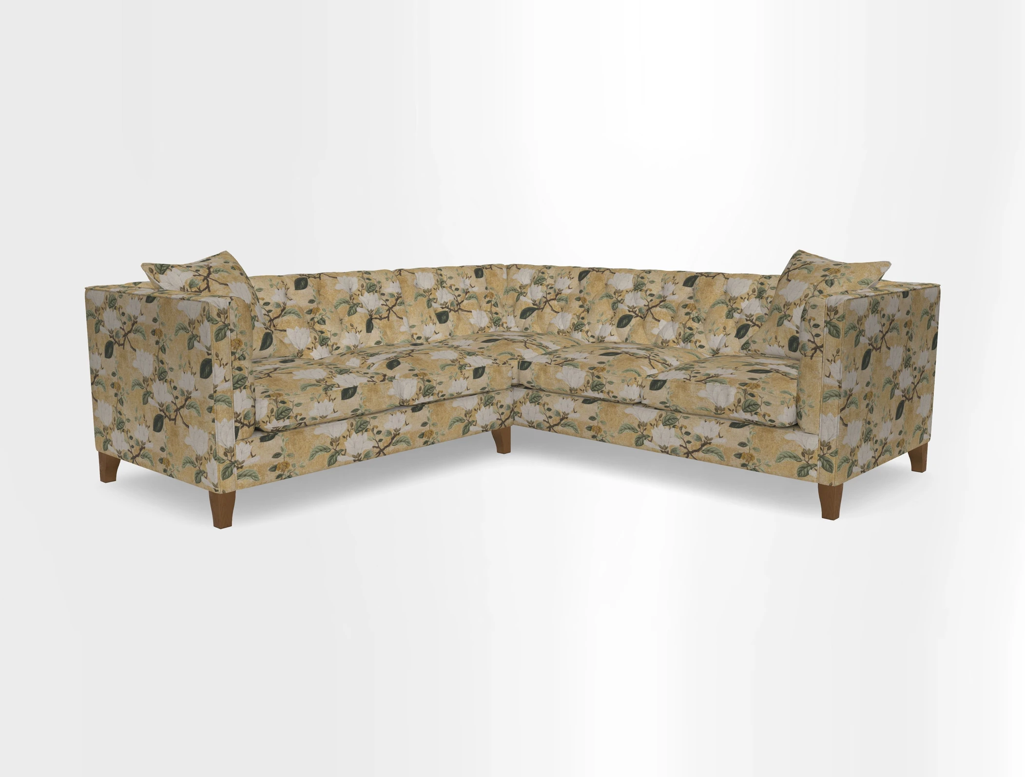 Haresfield Corner Sofa in Two Tone Plain Biscuit