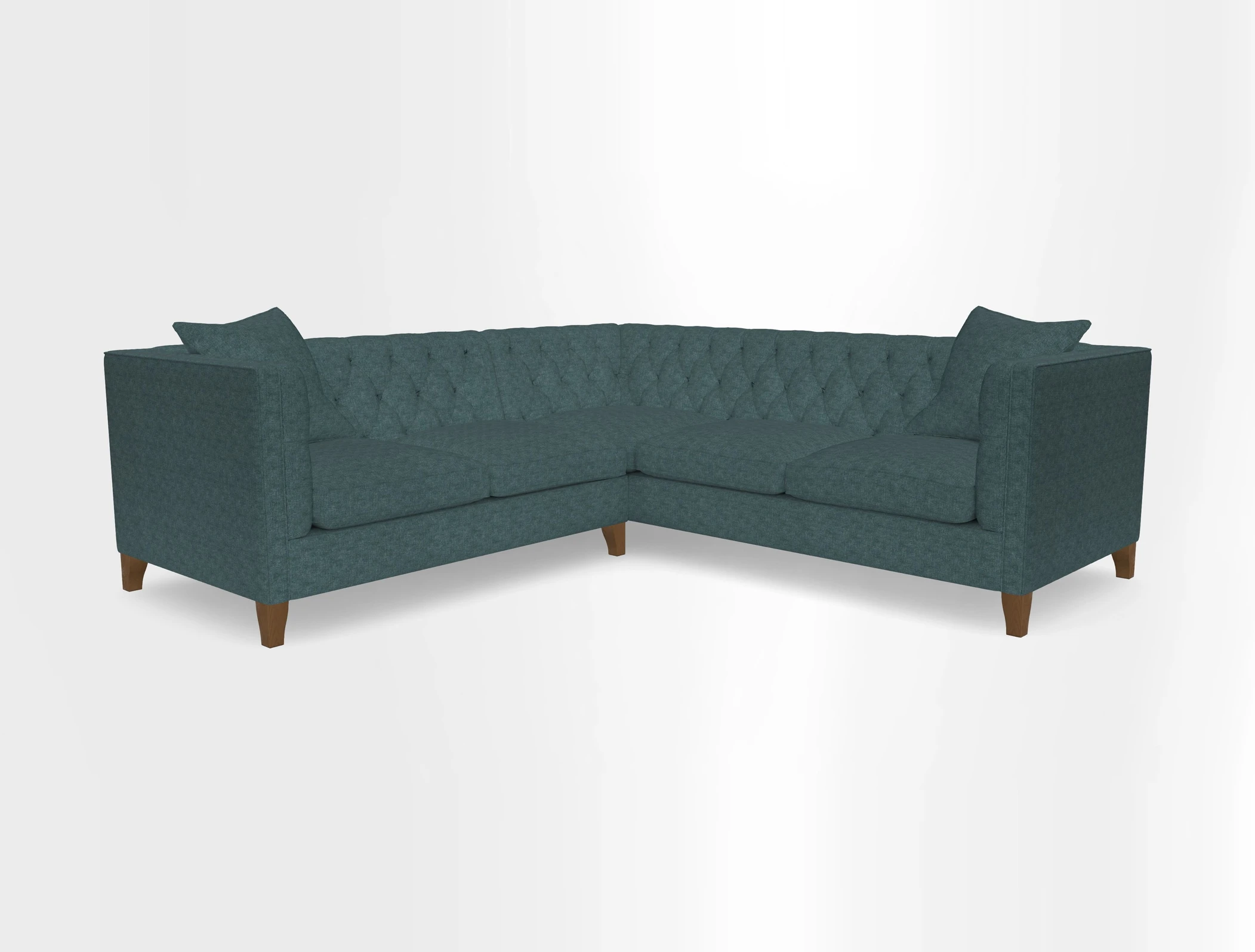 Haresfield Corner Sofa in Two Tone Plain Biscuit