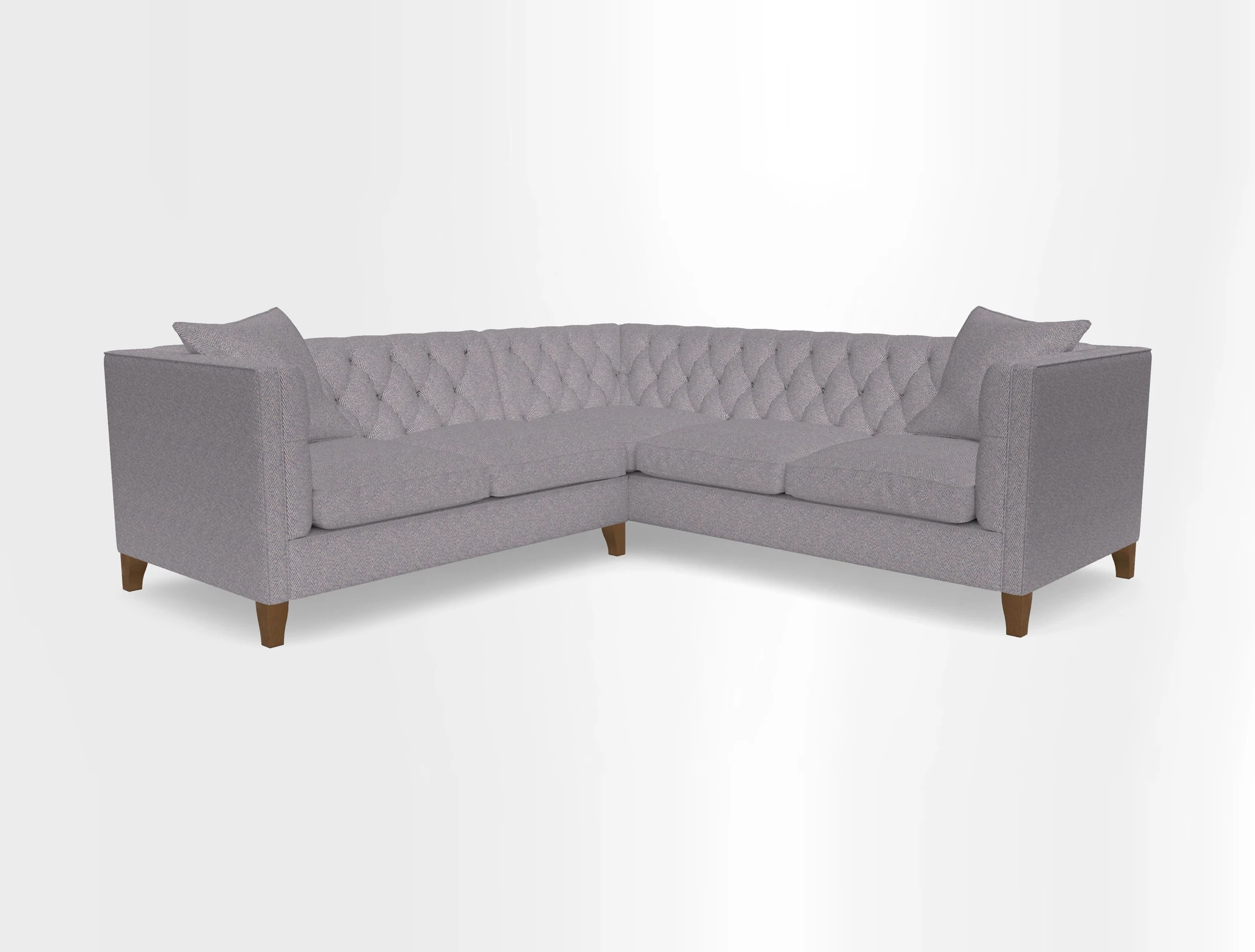 Haresfield Corner Sofa in Two Tone Plain Biscuit