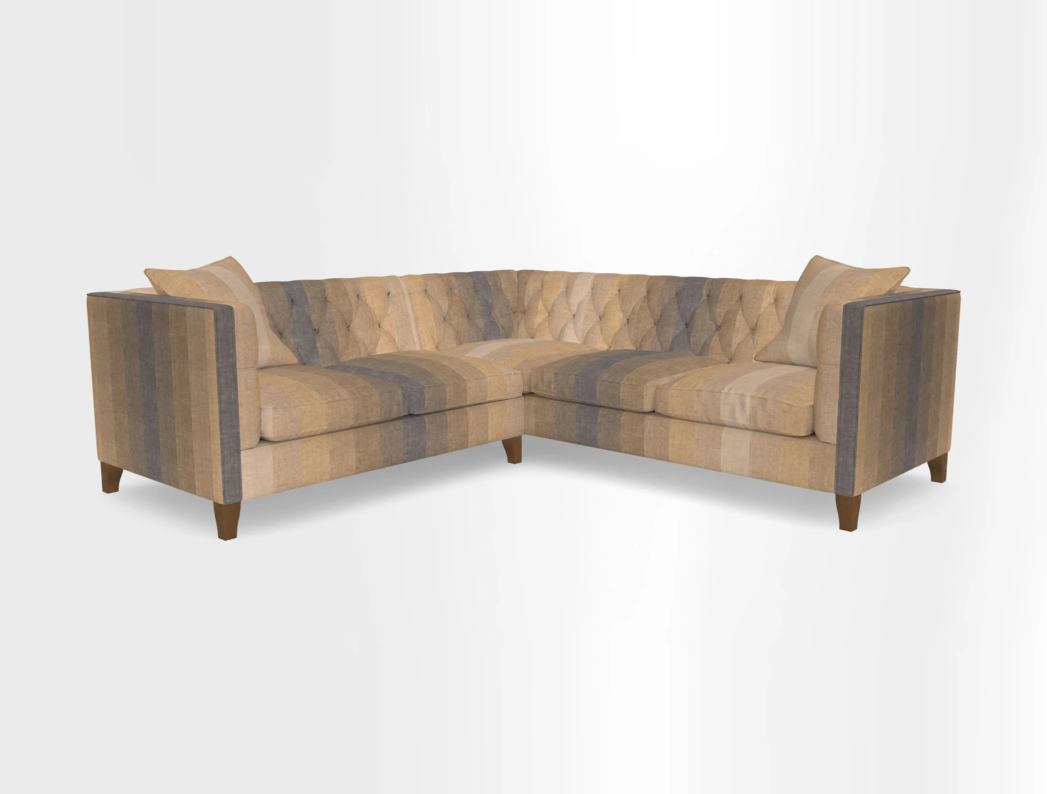 Haresfield Corner Sofa in Two Tone Plain Biscuit