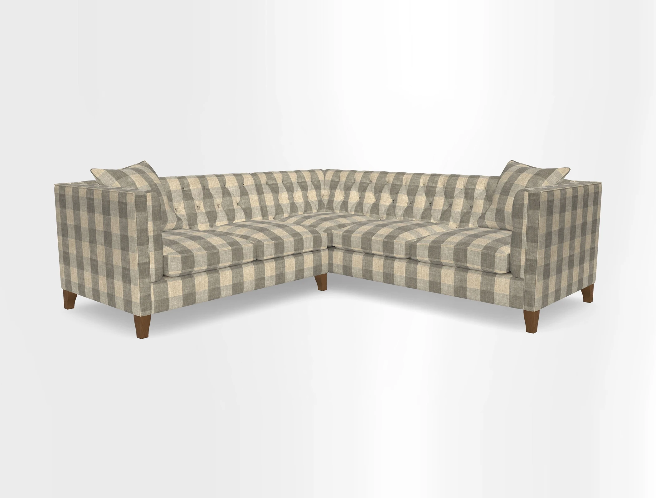 Haresfield Corner Sofa in Two Tone Plain Biscuit