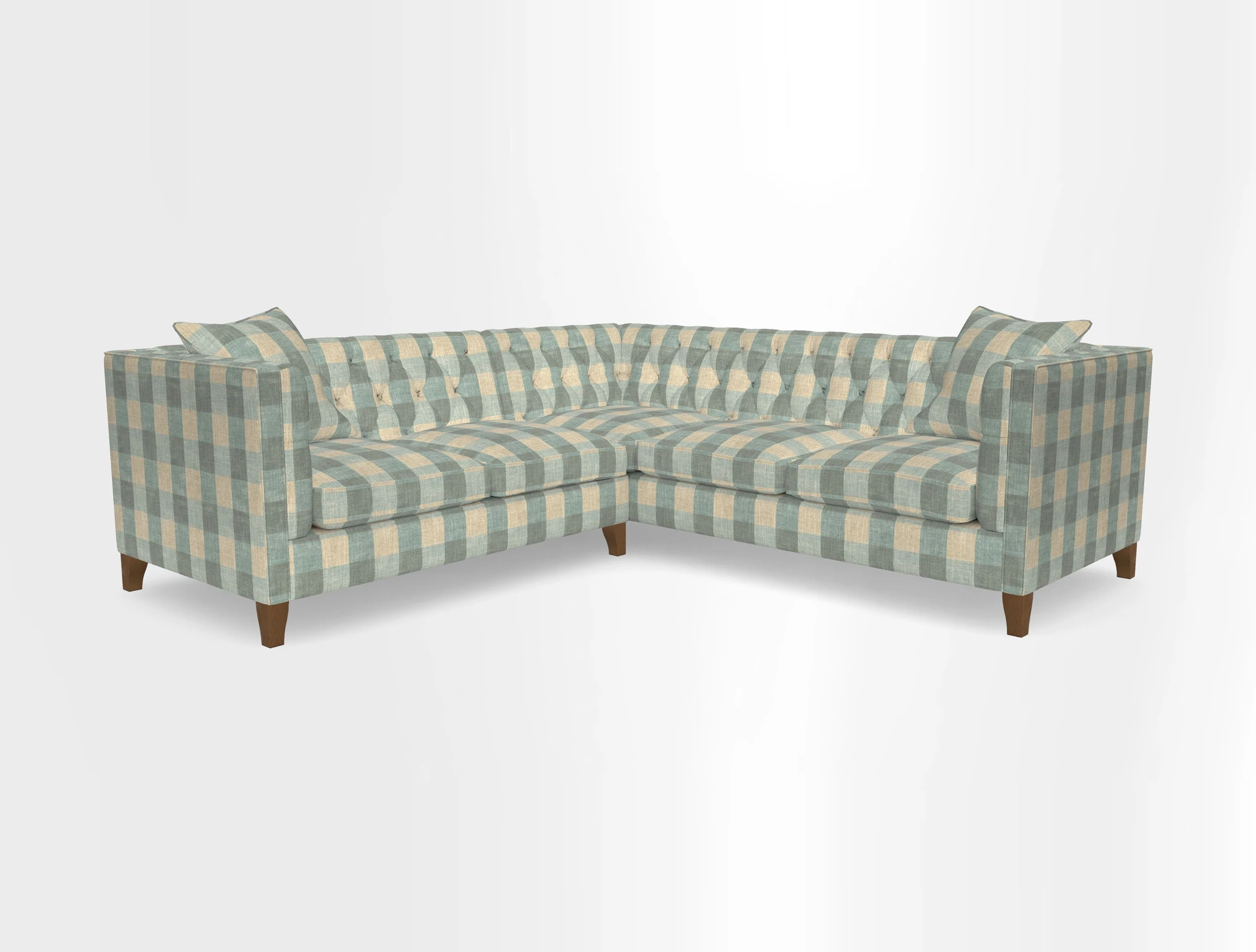 Haresfield Corner Sofa in Two Tone Plain Biscuit