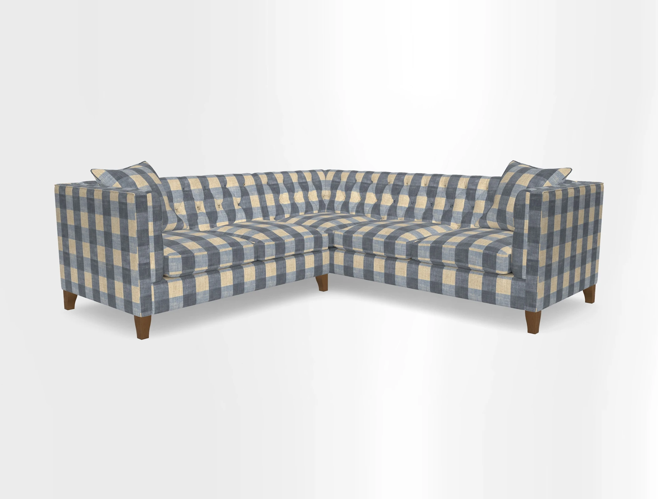 Haresfield Corner Sofa in Two Tone Plain Biscuit
