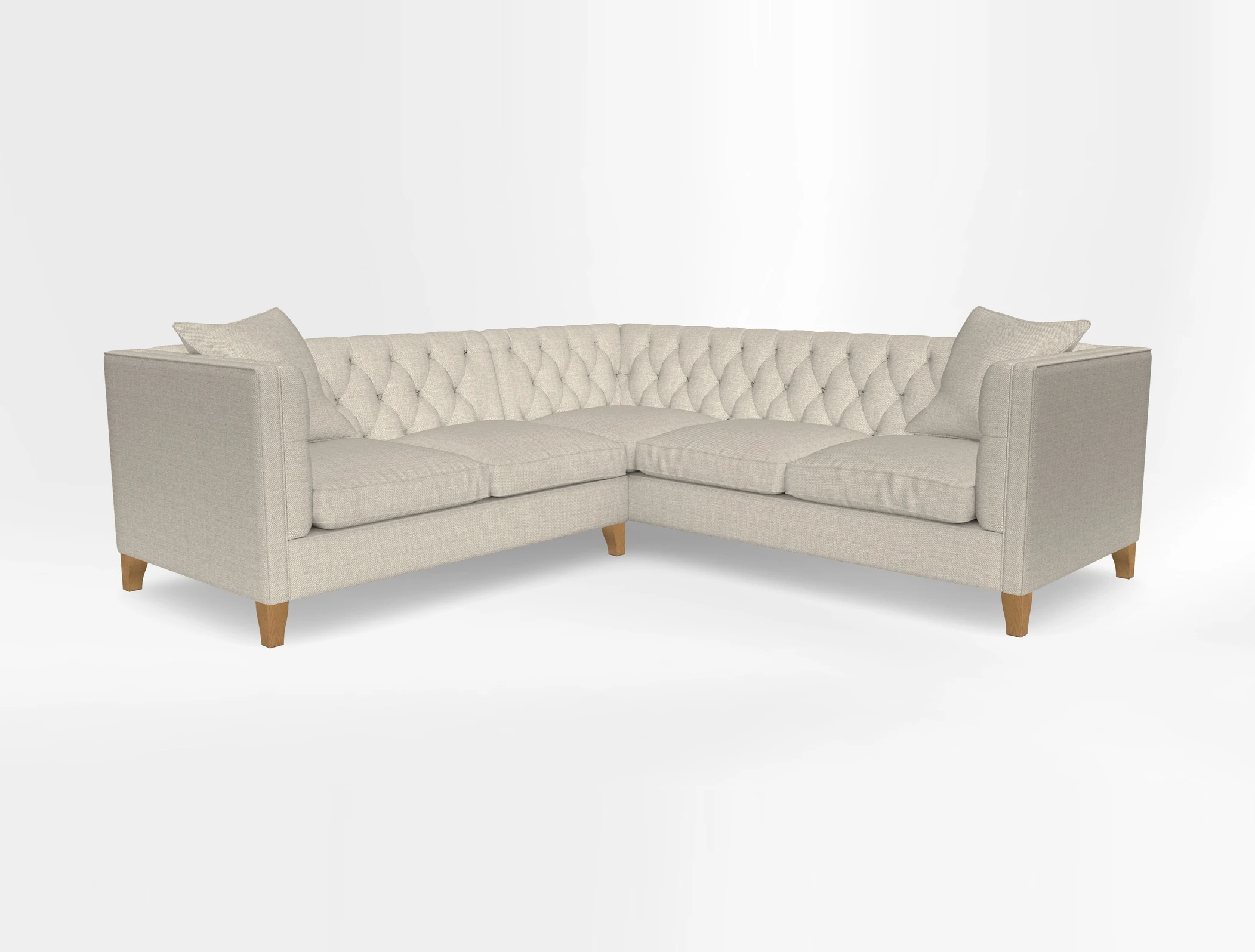 Haresfield Corner Sofa in Two Tone Plain Biscuit