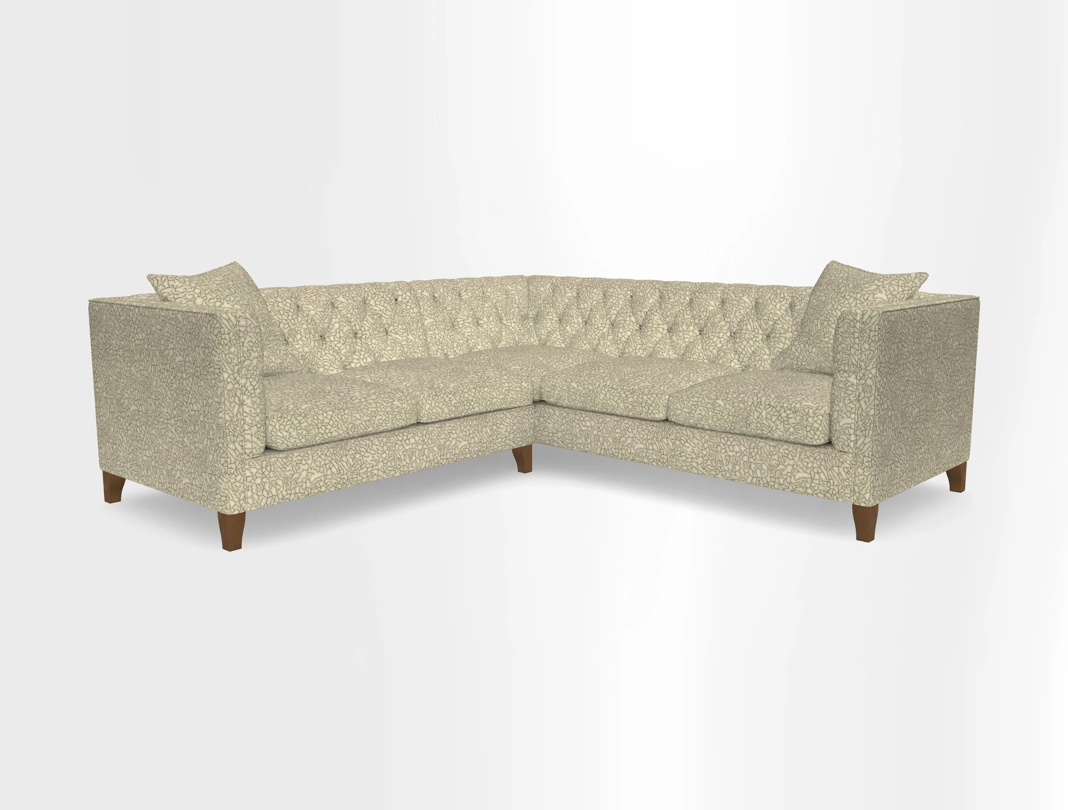 Haresfield Corner Sofa in Two Tone Plain Biscuit
