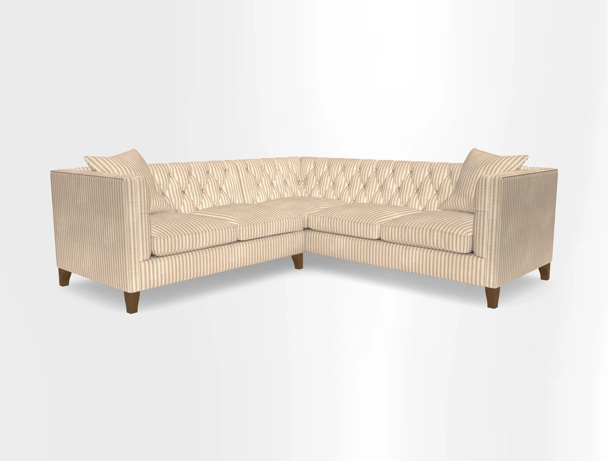 Haresfield Corner Sofa in Two Tone Plain Biscuit