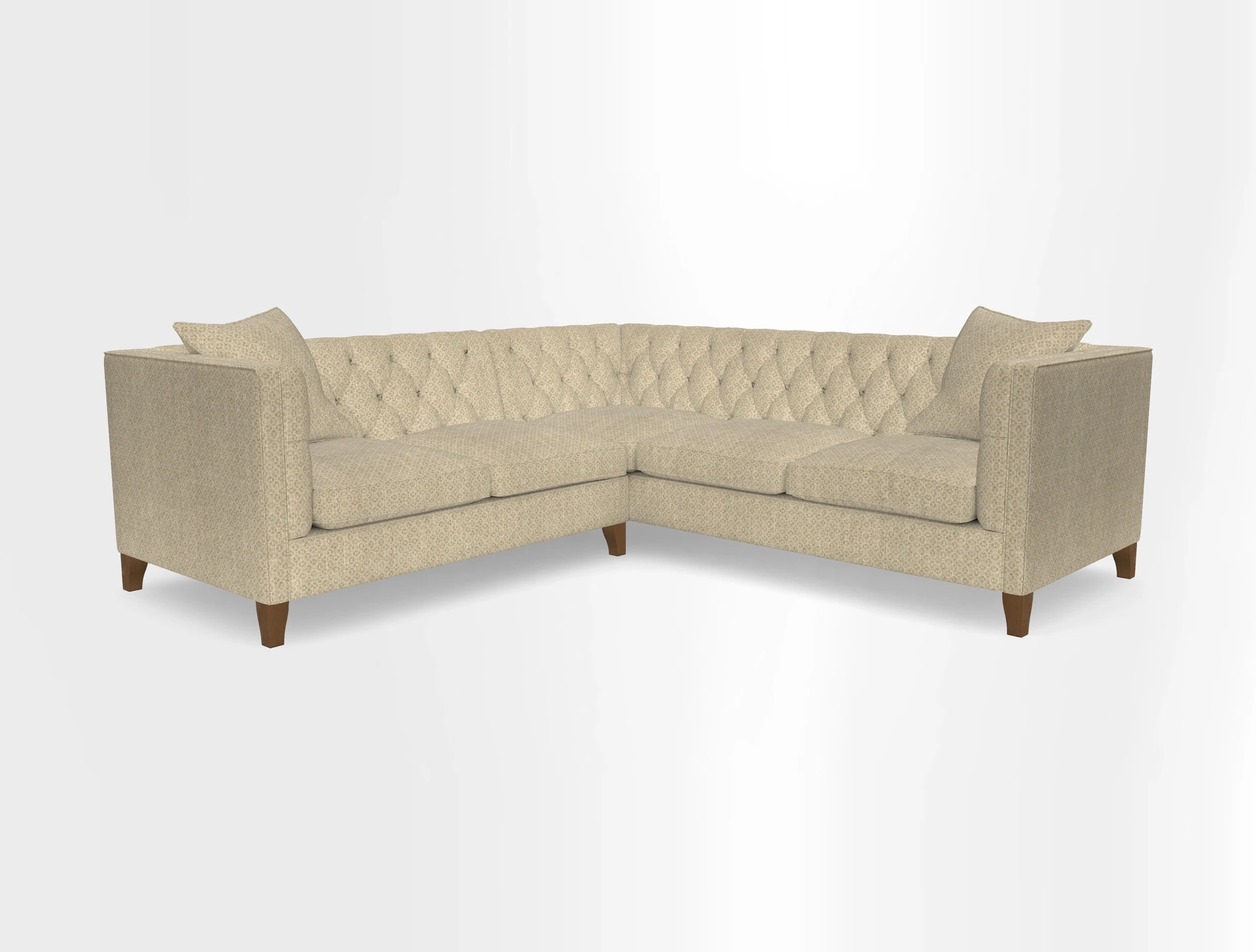 Haresfield Corner Sofa in Two Tone Plain Biscuit