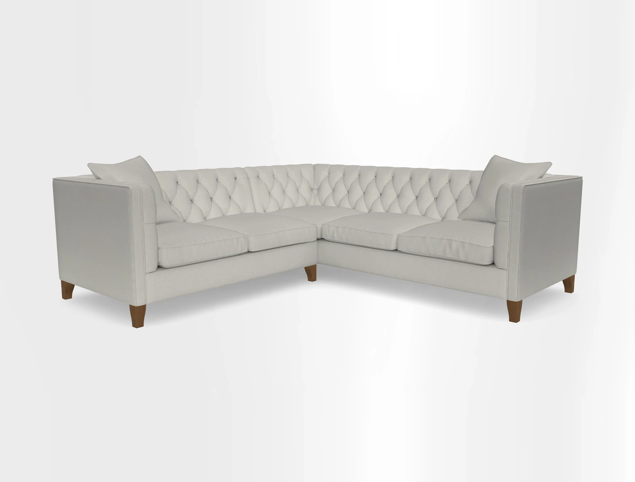 Haresfield Corner Sofa in Two Tone Plain Biscuit