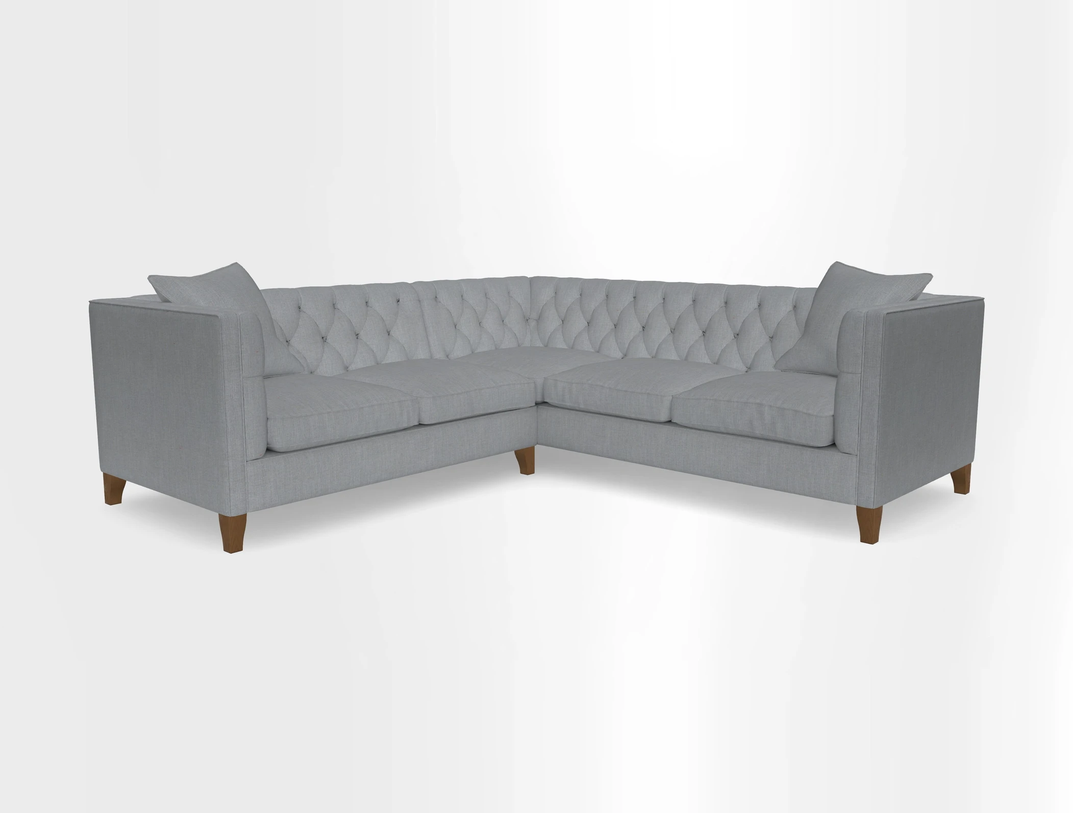 Haresfield Corner Sofa in Two Tone Plain Biscuit