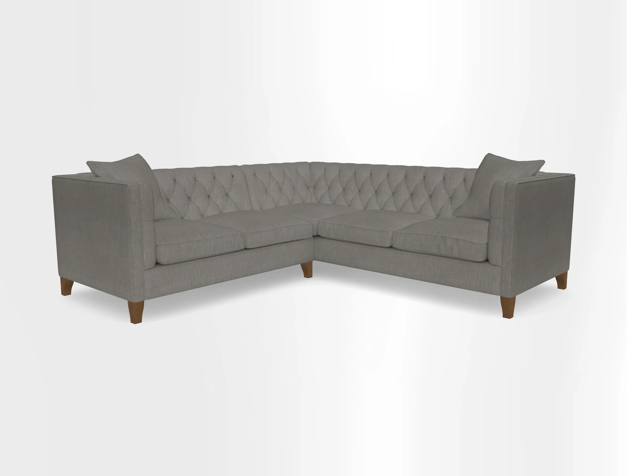 Haresfield Corner Sofa in Two Tone Plain Biscuit
