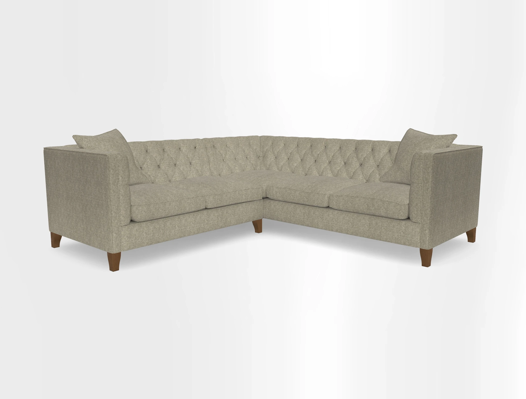 Haresfield Corner Sofa in Two Tone Plain Biscuit