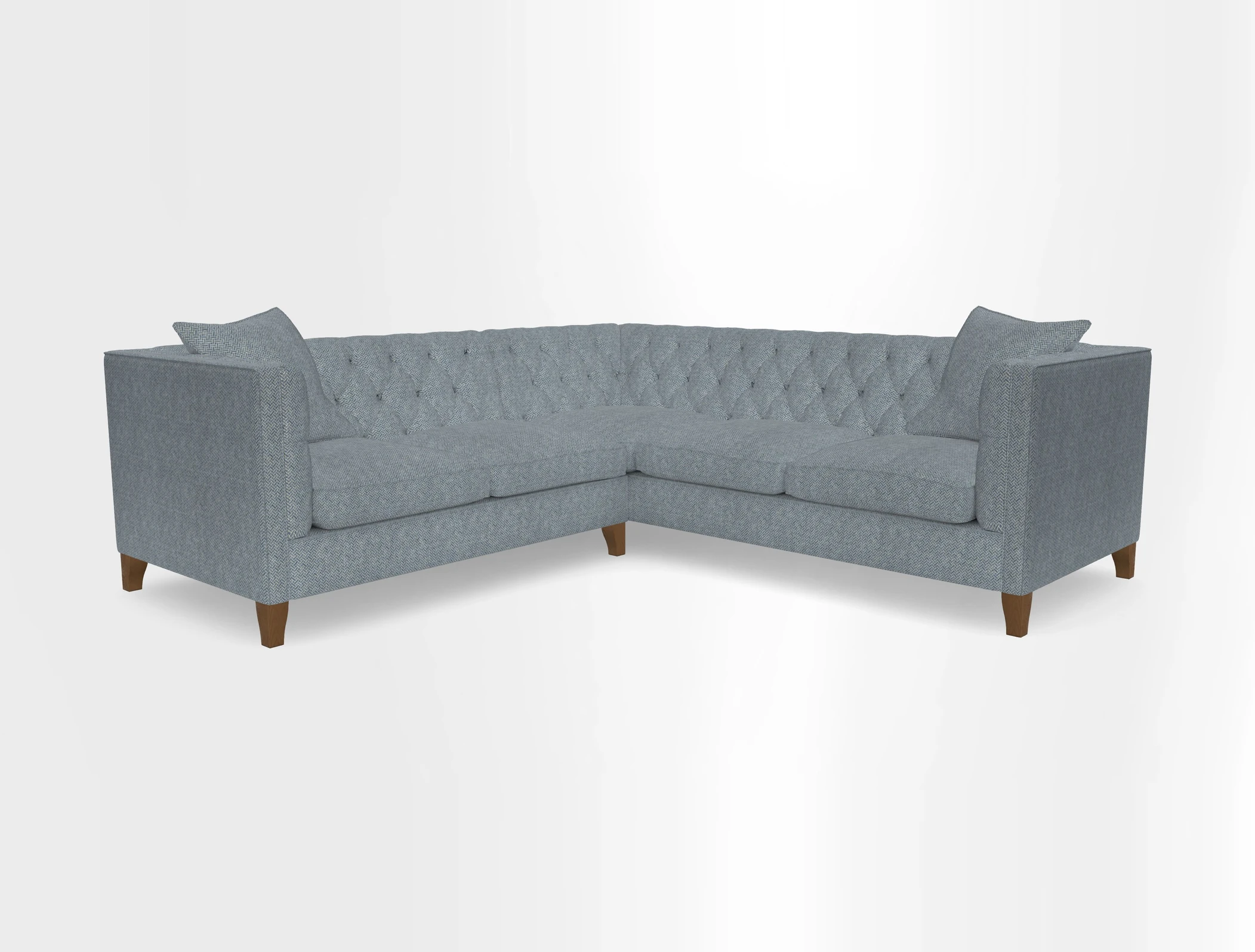 Haresfield Corner Sofa in Two Tone Plain Biscuit