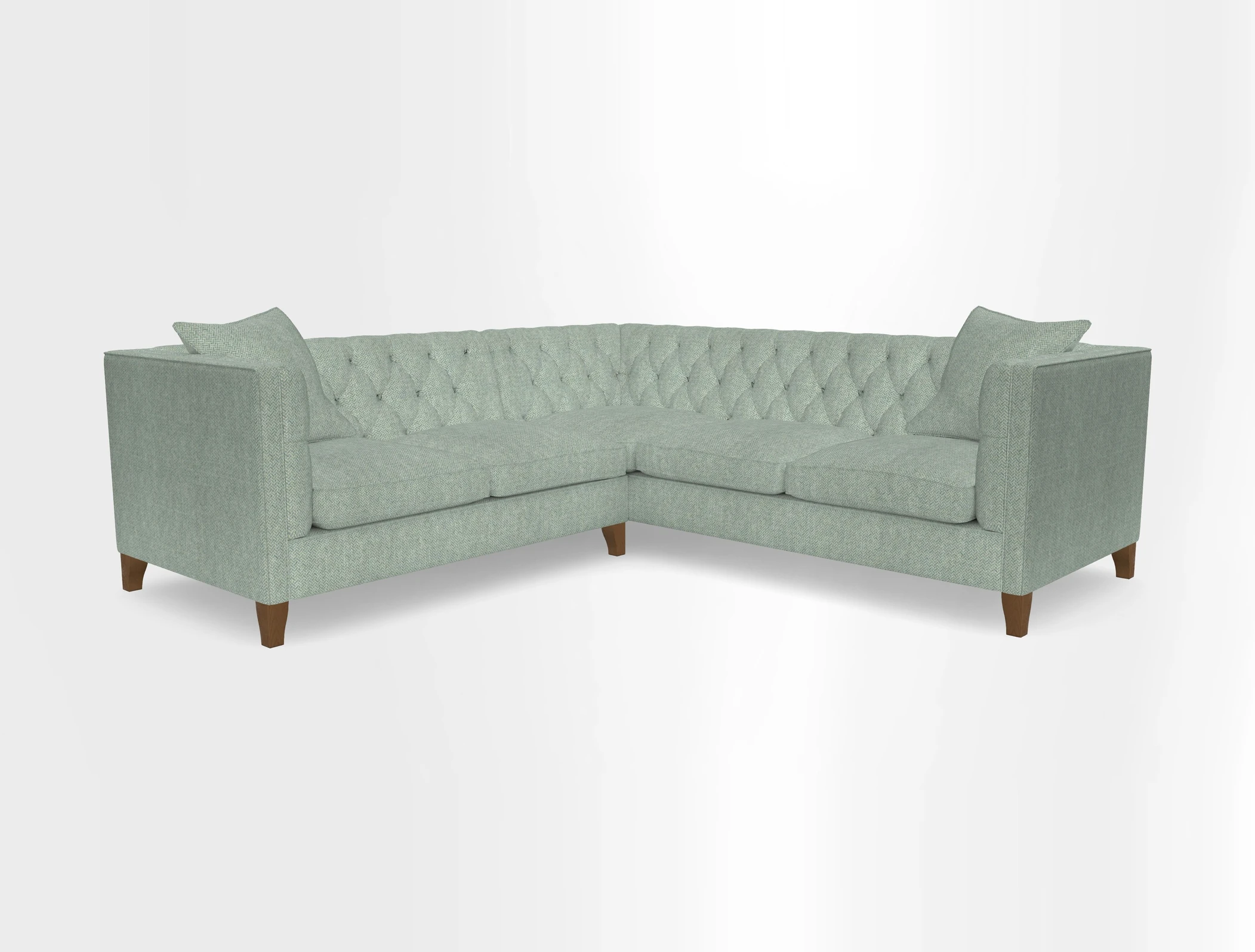 Haresfield Corner Sofa in Two Tone Plain Biscuit