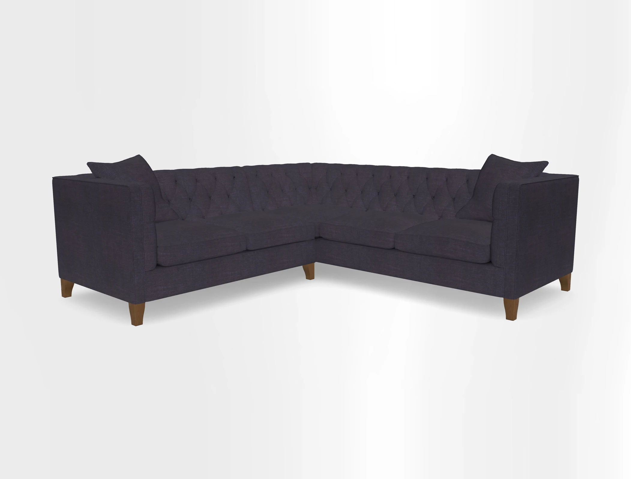 Haresfield Corner Sofa in Two Tone Plain Biscuit