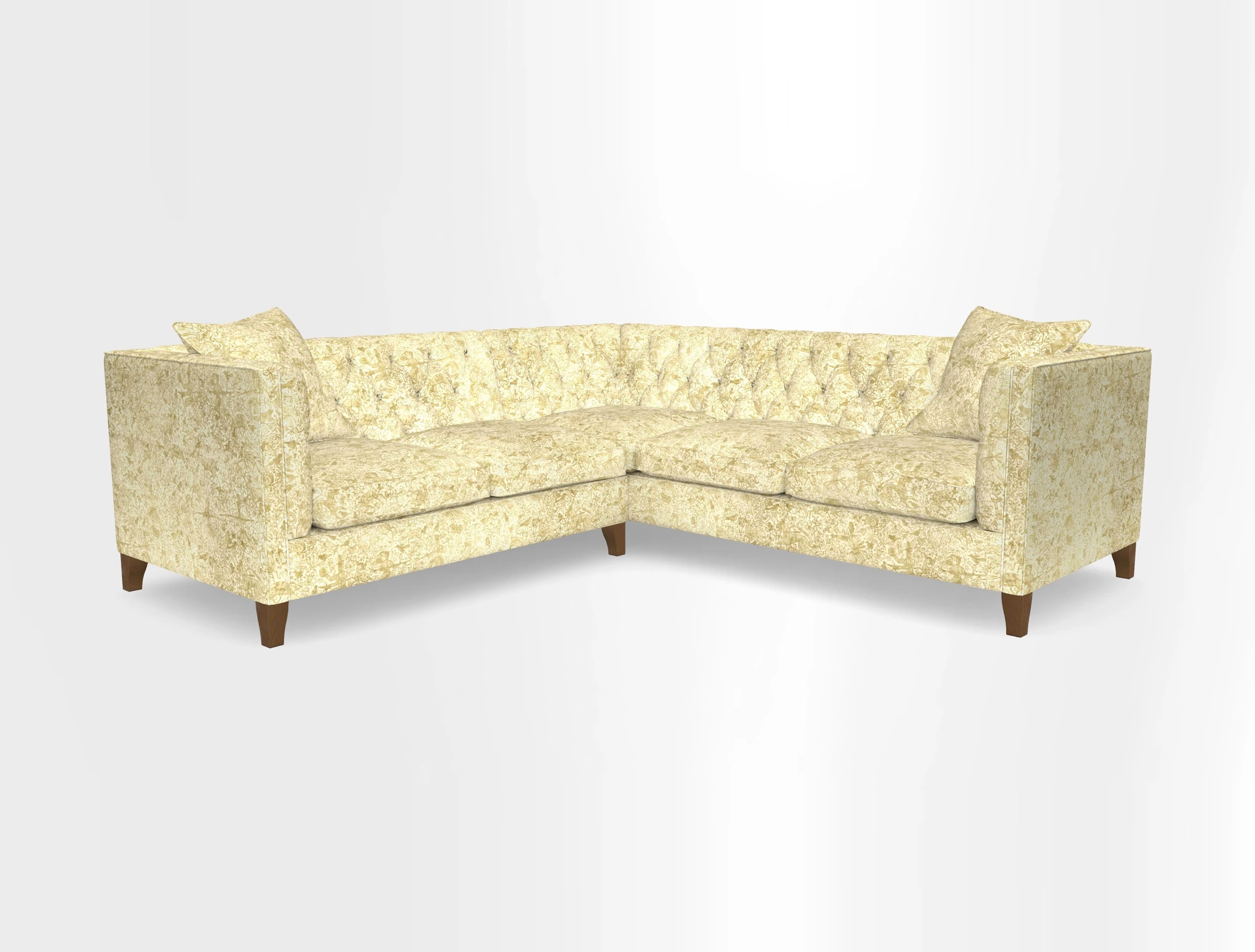 Haresfield Corner Sofa in Two Tone Plain Biscuit