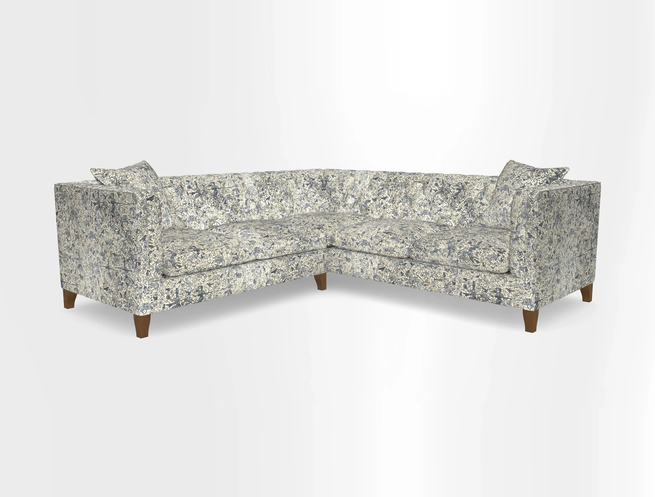 Haresfield Corner Sofa in Two Tone Plain Biscuit