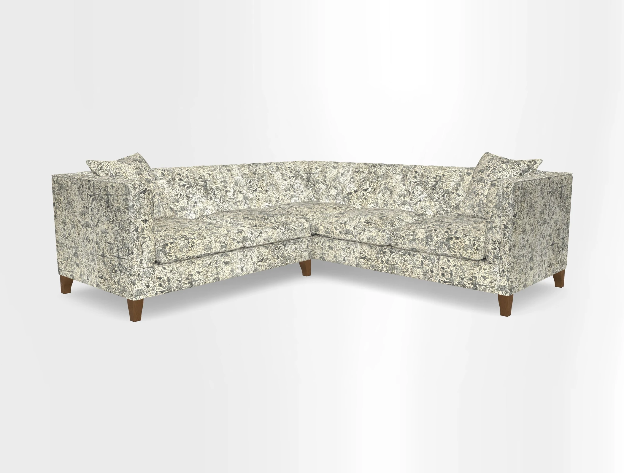 Haresfield Corner Sofa in Two Tone Plain Biscuit
