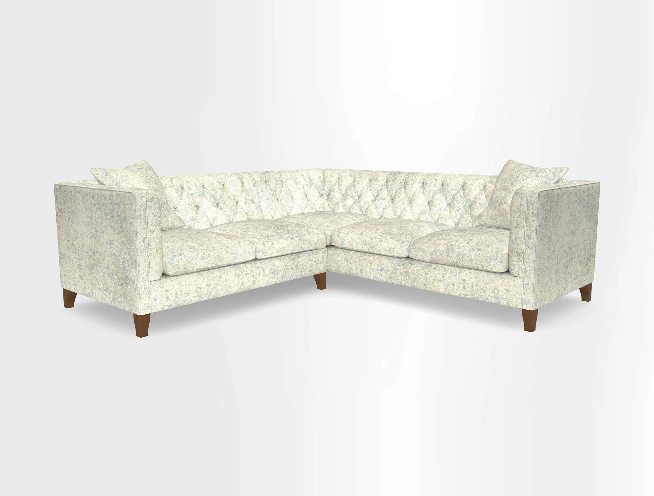 Haresfield Corner Sofa in Two Tone Plain Biscuit