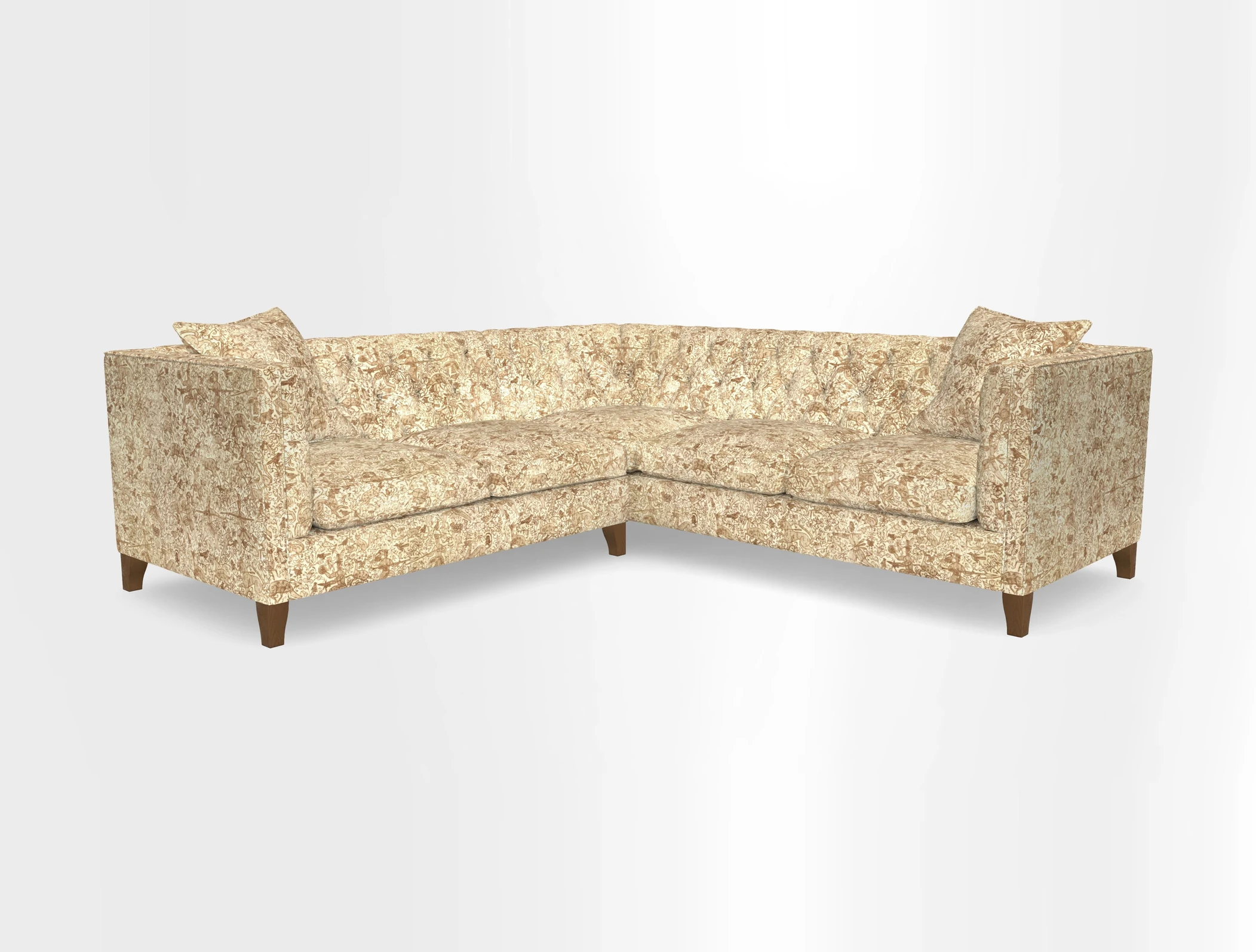 Haresfield Corner Sofa in Two Tone Plain Biscuit