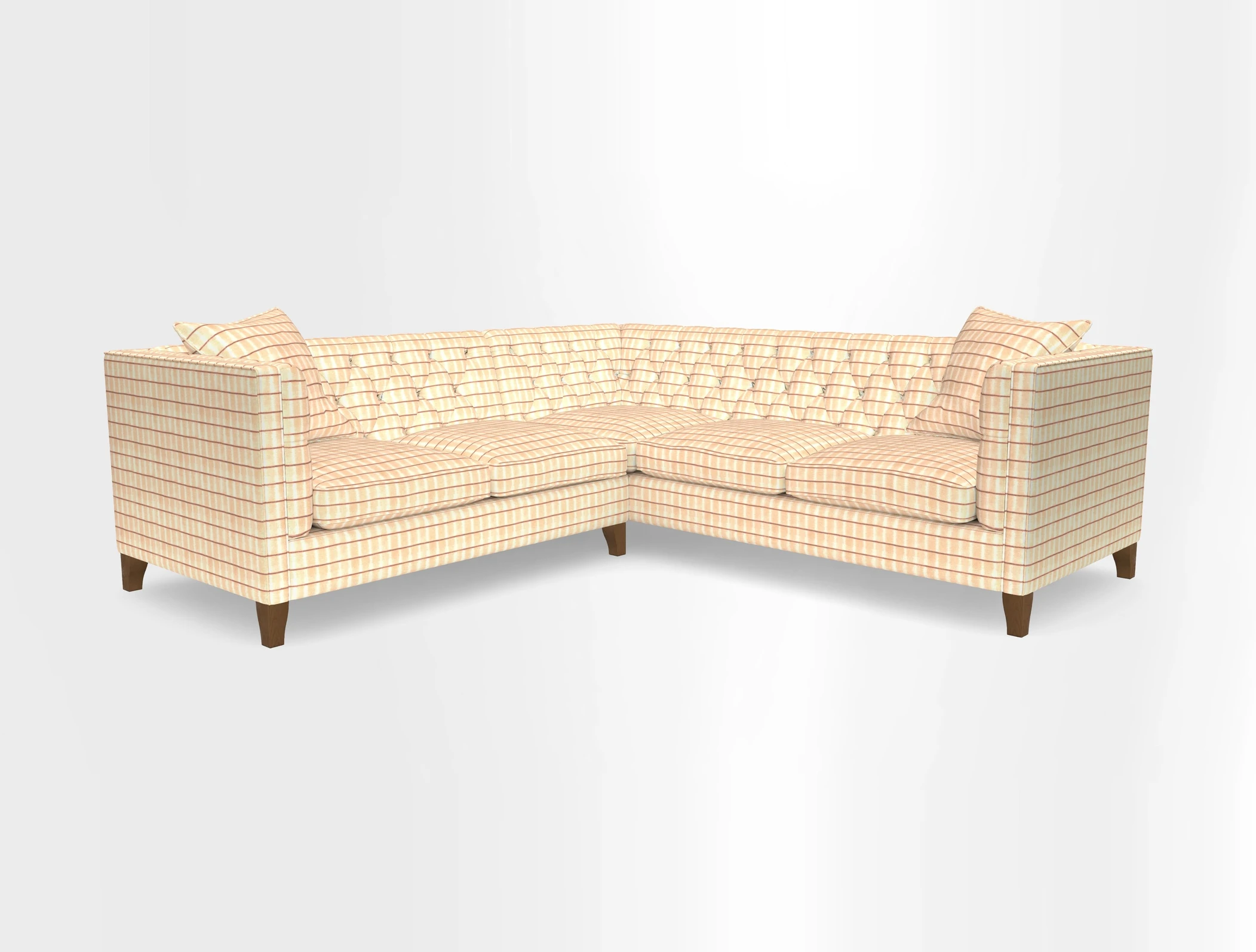 Haresfield Corner Sofa in Two Tone Plain Biscuit