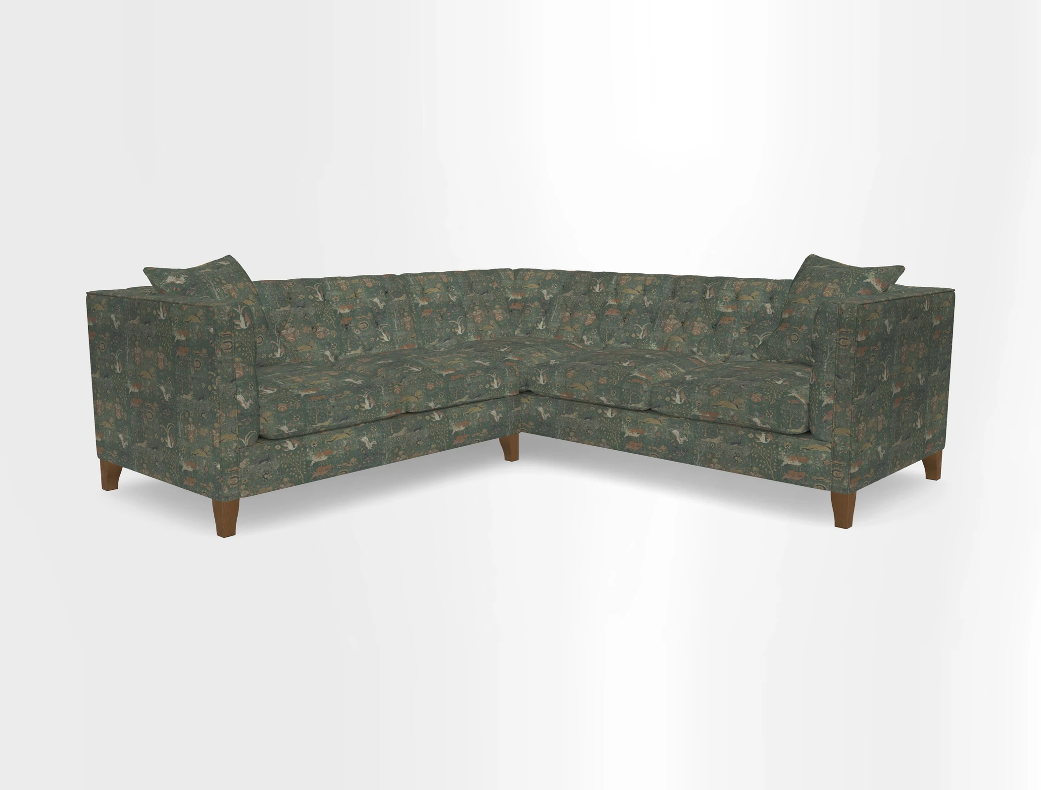 Haresfield Corner Sofa in Two Tone Plain Biscuit