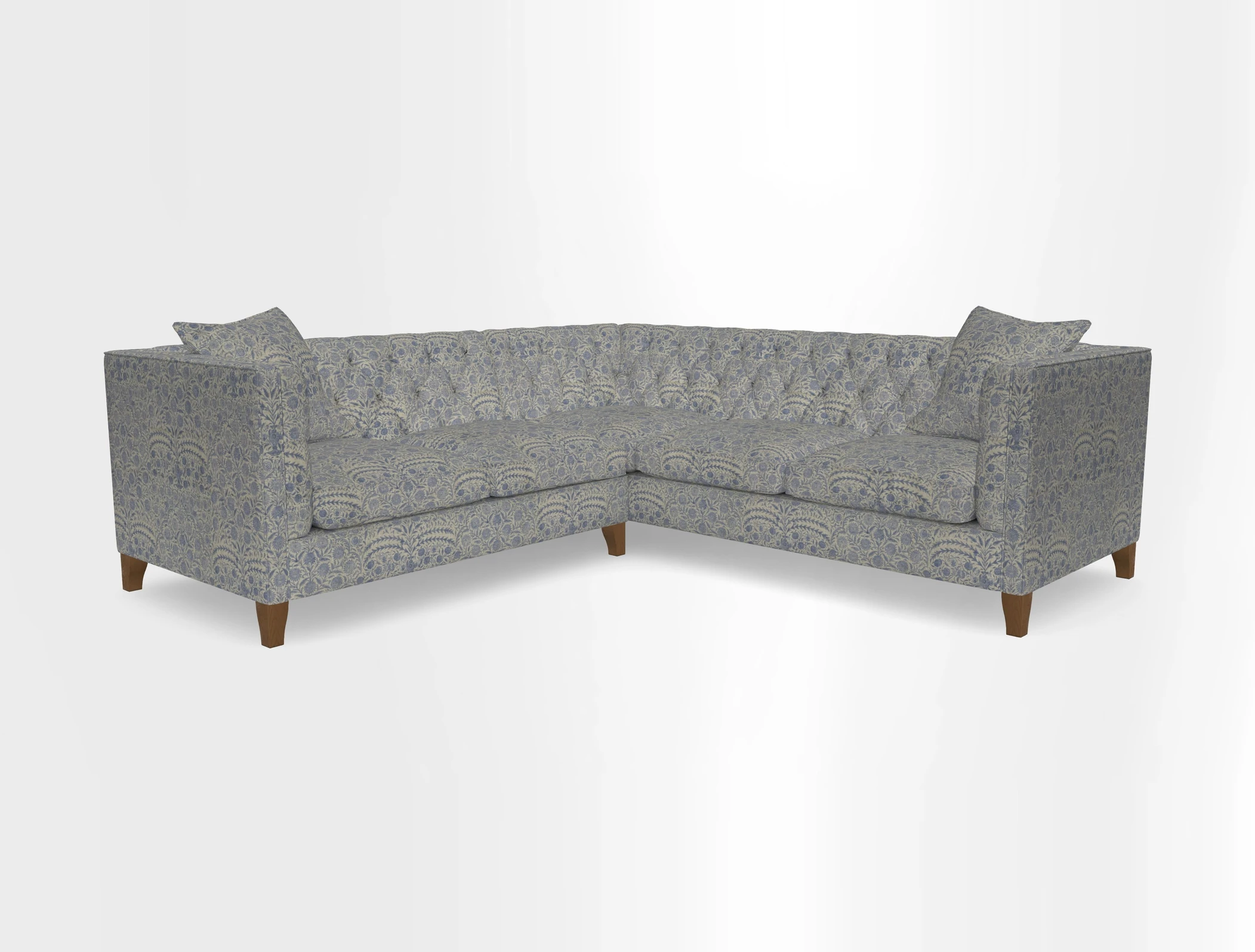 Haresfield Corner Sofa in Two Tone Plain Biscuit