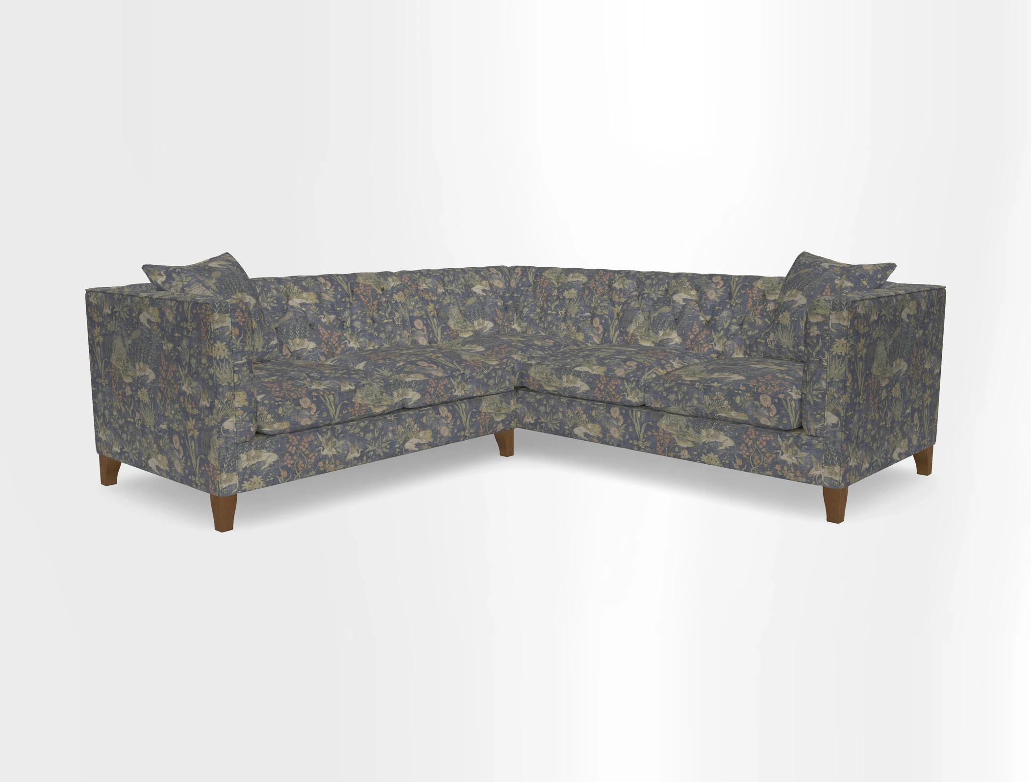 Haresfield Corner Sofa in Two Tone Plain Biscuit