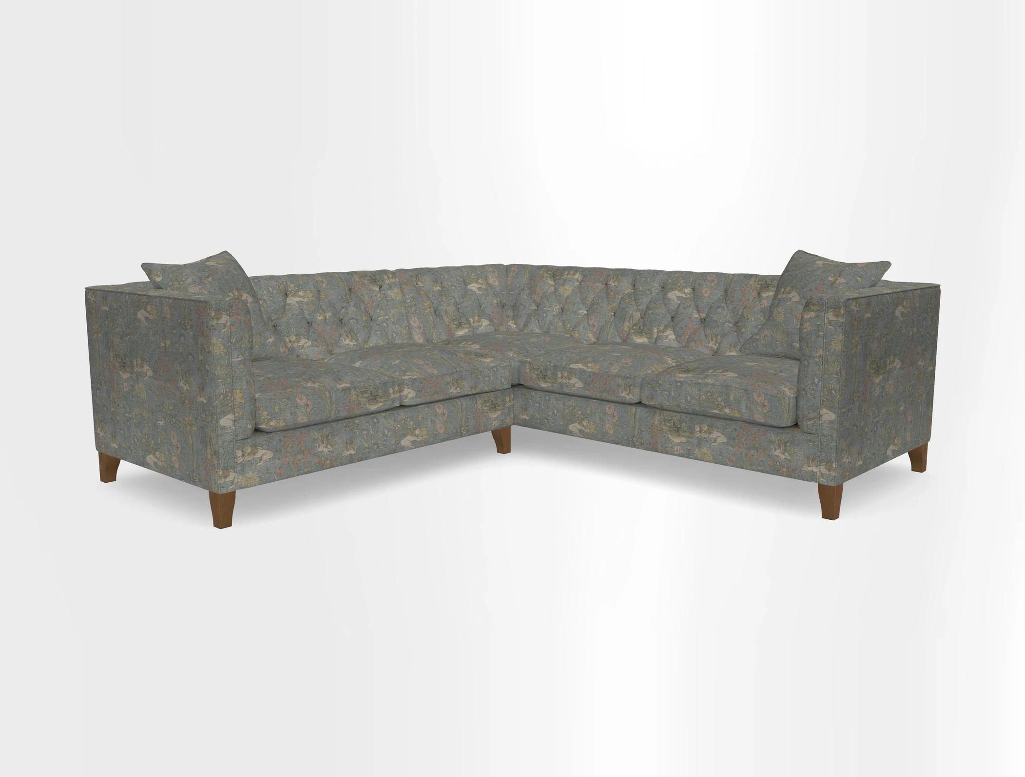 Haresfield Corner Sofa in Two Tone Plain Biscuit