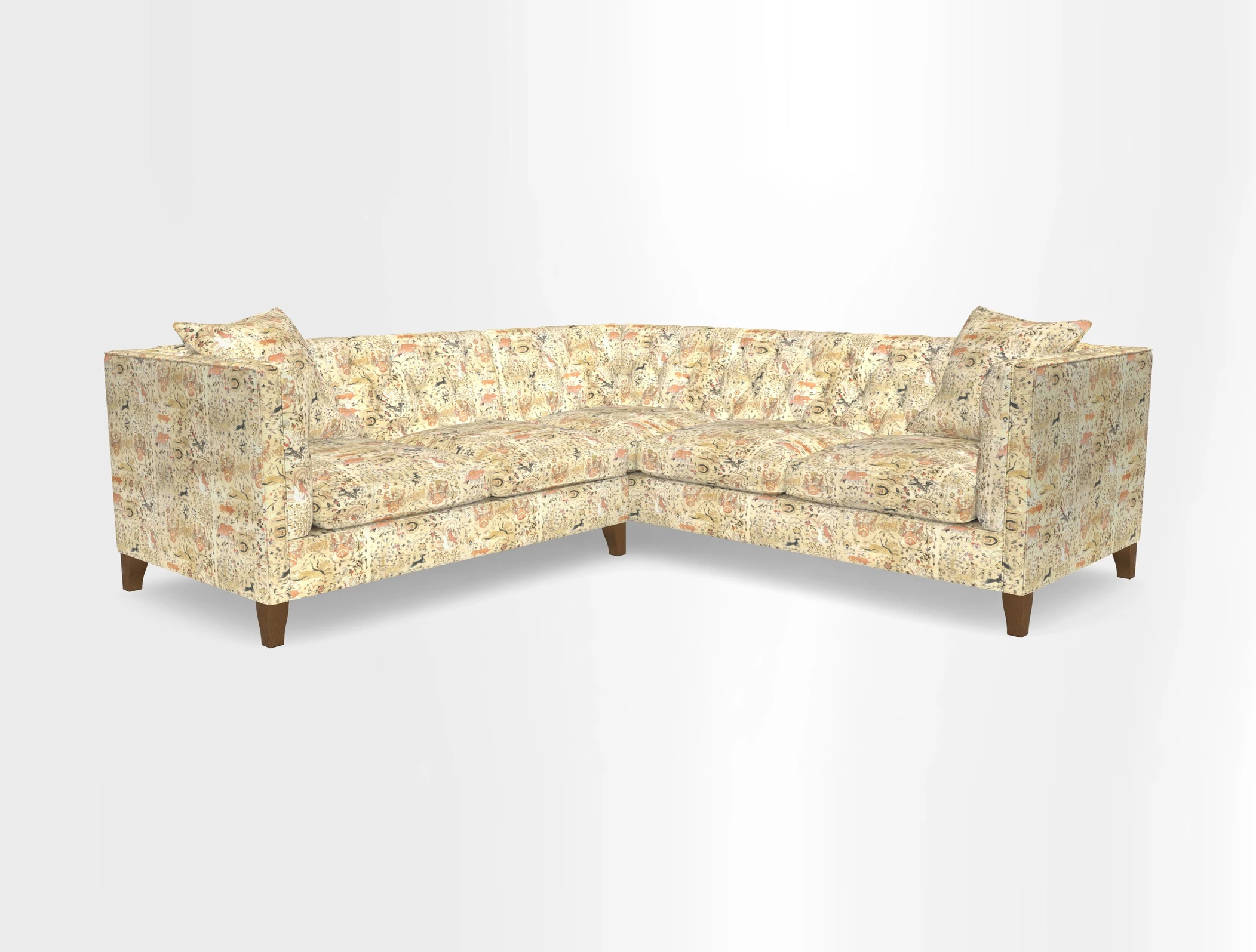 Haresfield Corner Sofa in Two Tone Plain Biscuit